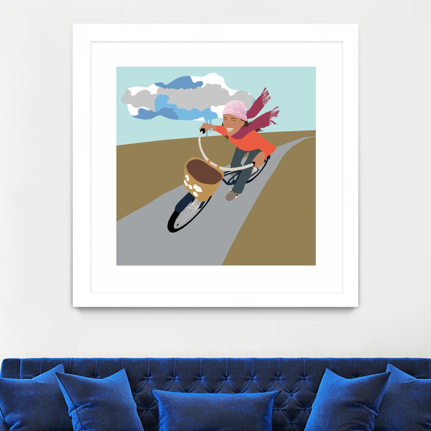 Cloud Girl on Bike by Eric Scheib on GIANT ART - grey contemporary