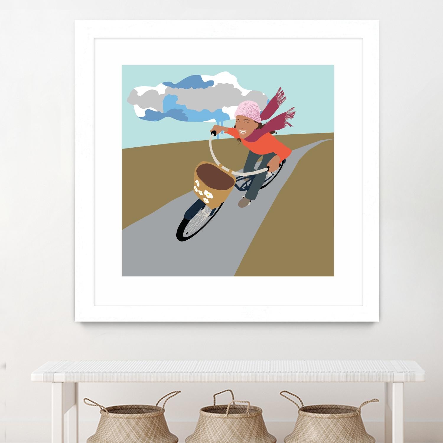 Cloud Girl on Bike by Eric Scheib on GIANT ART - grey contemporary
