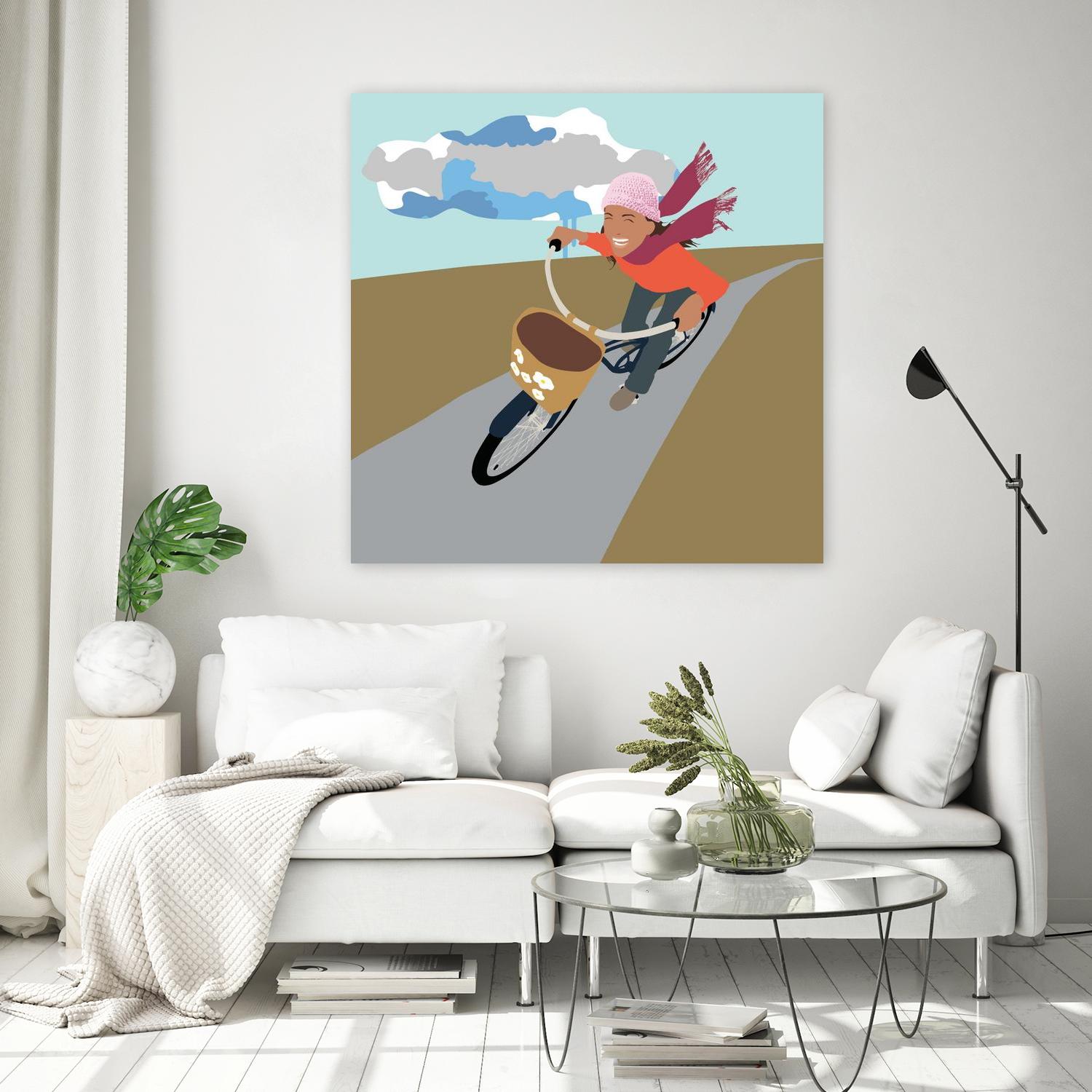 Cloud Girl on Bike by Eric Scheib on GIANT ART - grey contemporary