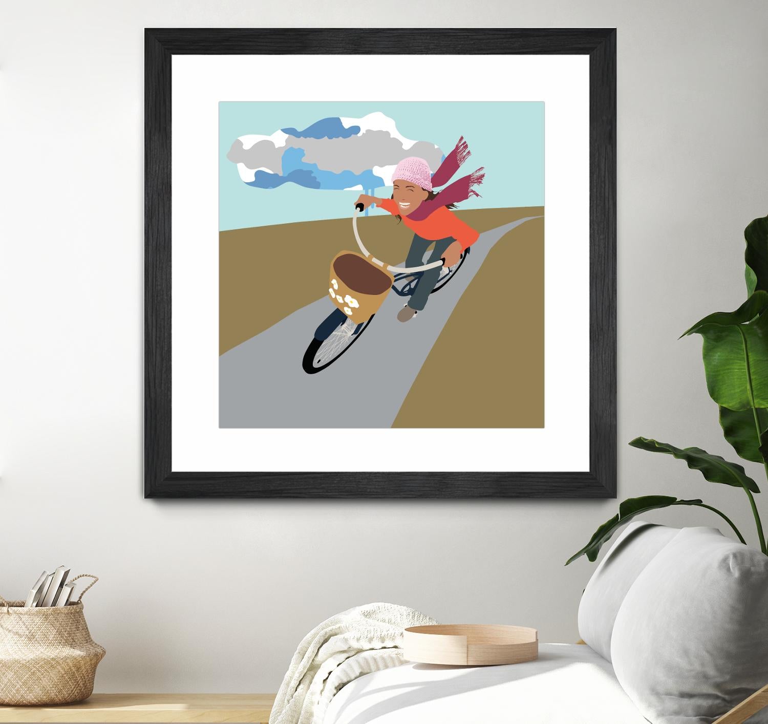 Cloud Girl on Bike by Eric Scheib on GIANT ART - grey contemporary