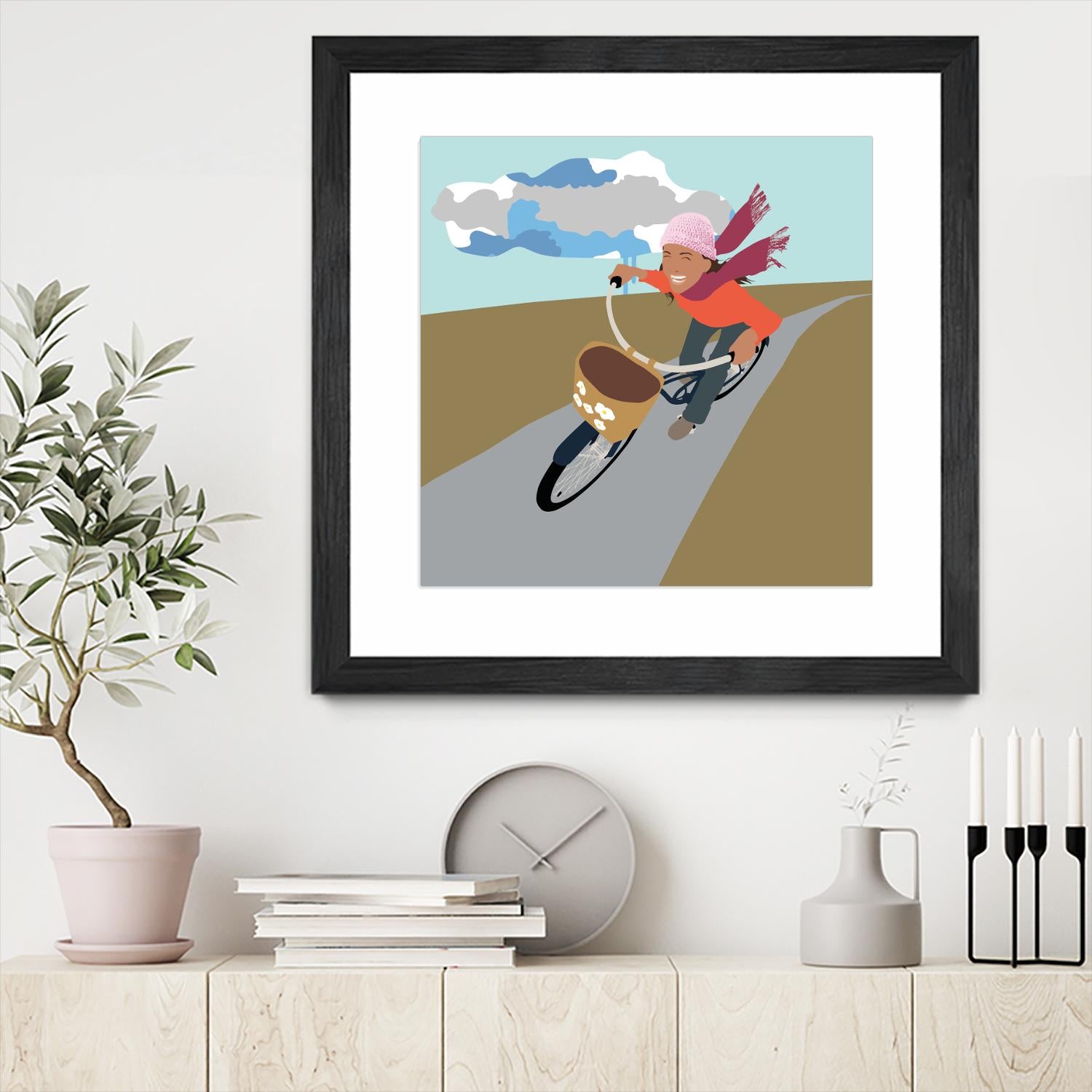 Cloud Girl on Bike by Eric Scheib on GIANT ART - grey contemporary