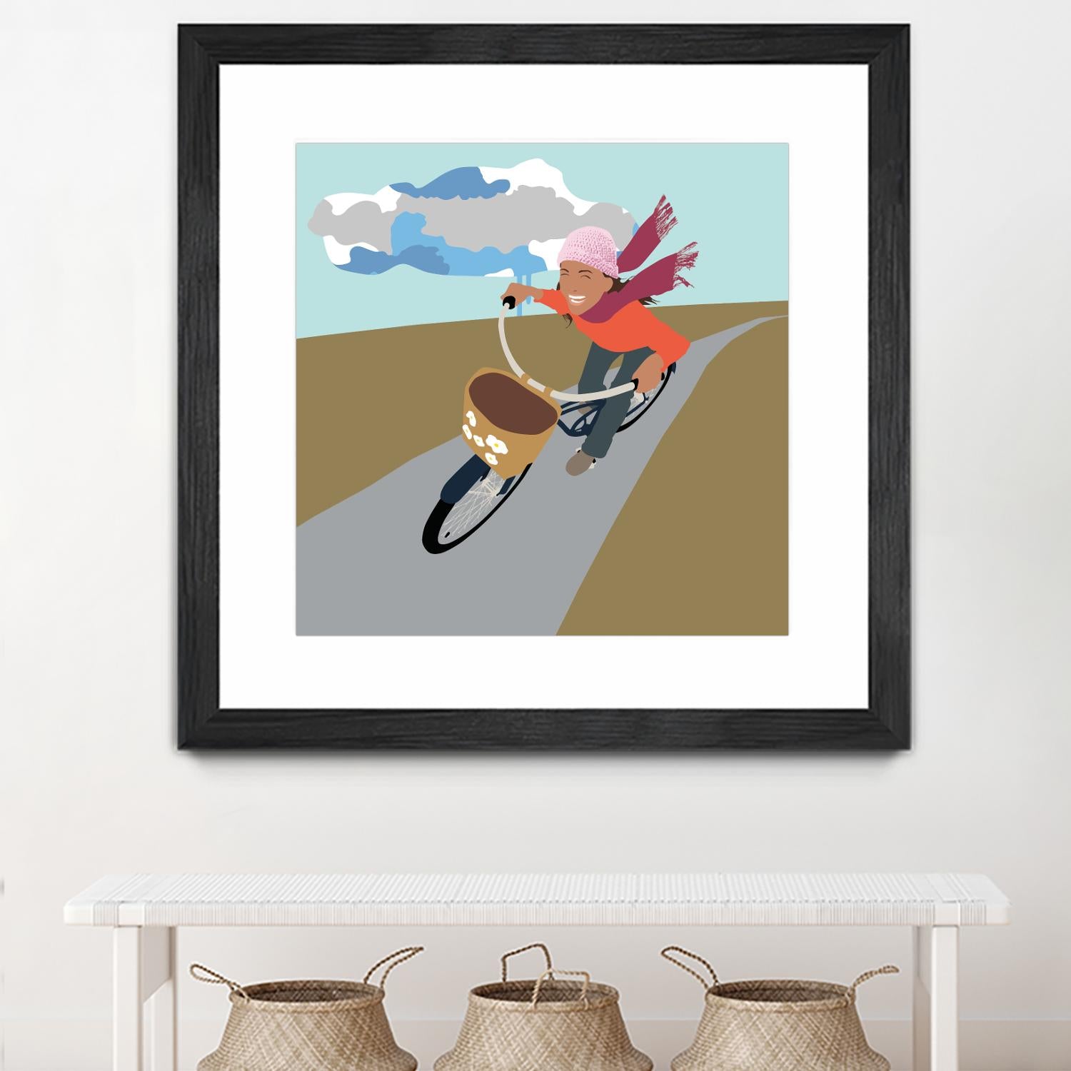 Cloud Girl on Bike by Eric Scheib on GIANT ART - grey contemporary