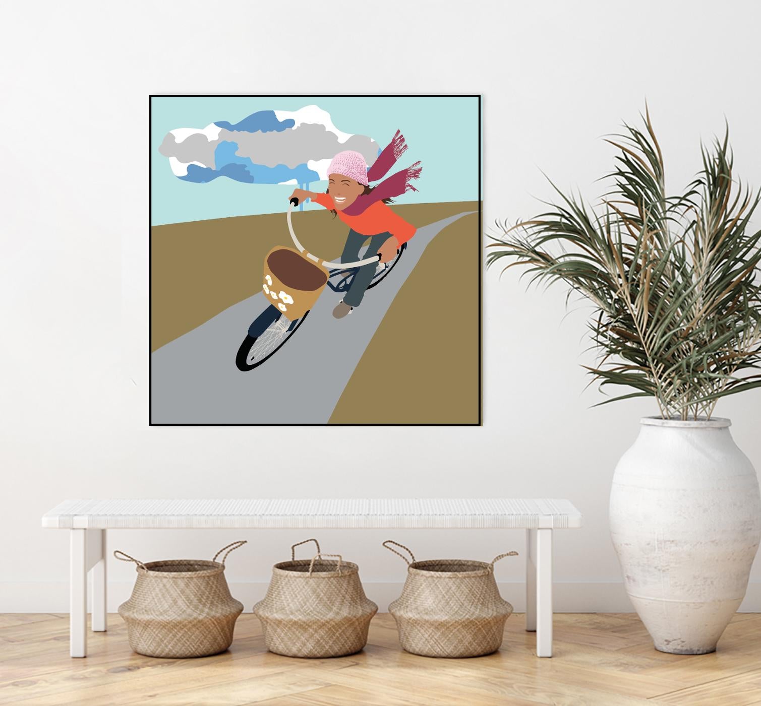 Cloud Girl on Bike by Eric Scheib on GIANT ART - grey contemporary