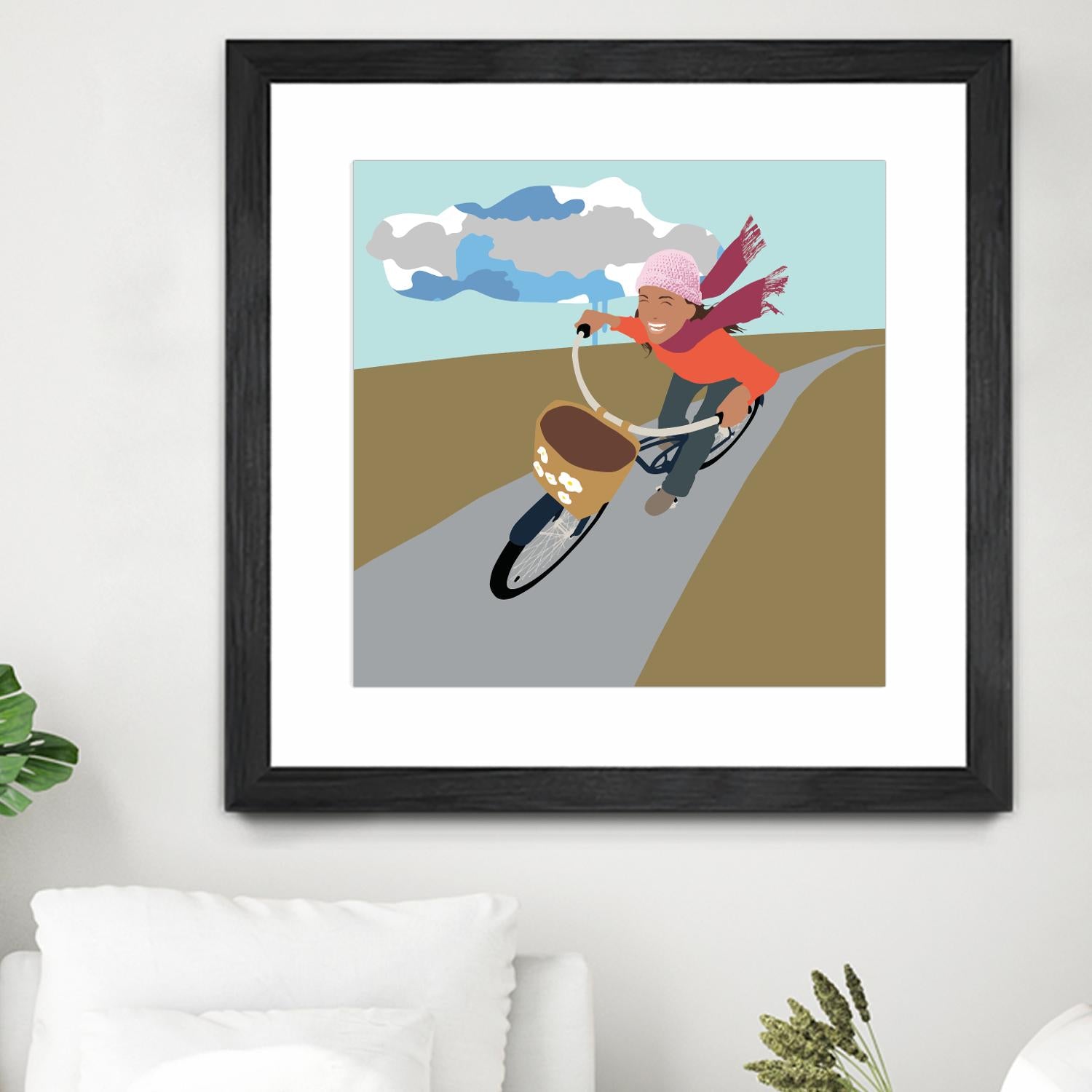 Cloud Girl on Bike by Eric Scheib on GIANT ART - grey contemporary