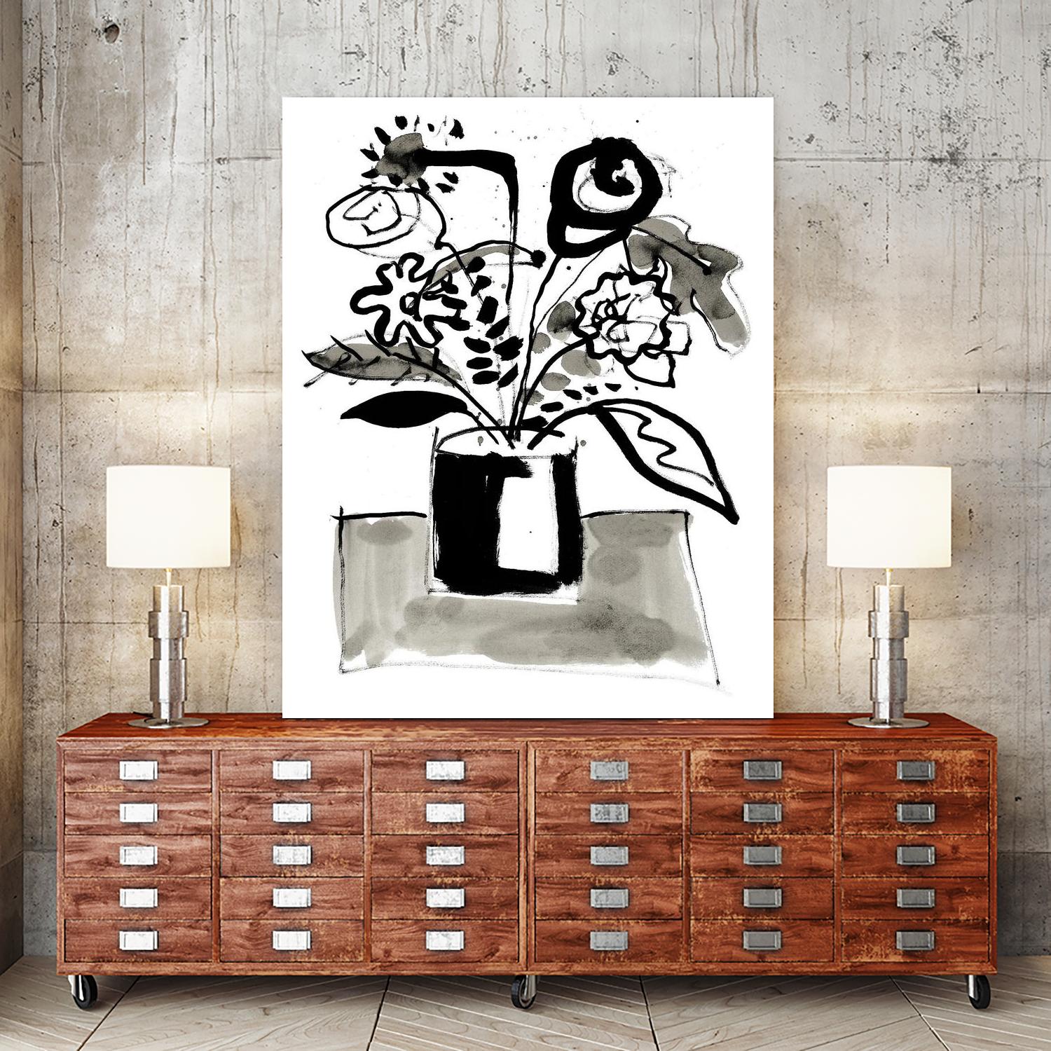 Fresh Flowers 4 by PC Ngo on GIANT ART - black still life