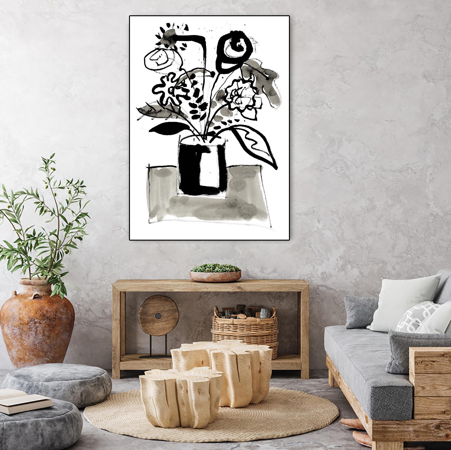 Fresh Flowers 4 by PC Ngo on GIANT ART - black still life