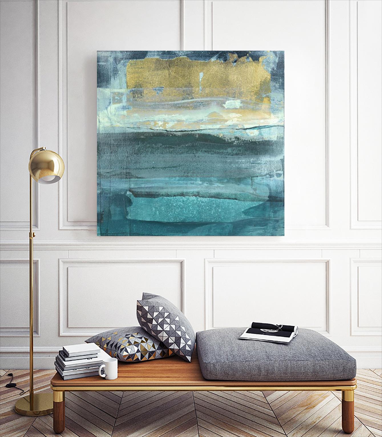 Indigo Evening 1 by Maeve Harris on GIANT ART - green abstract