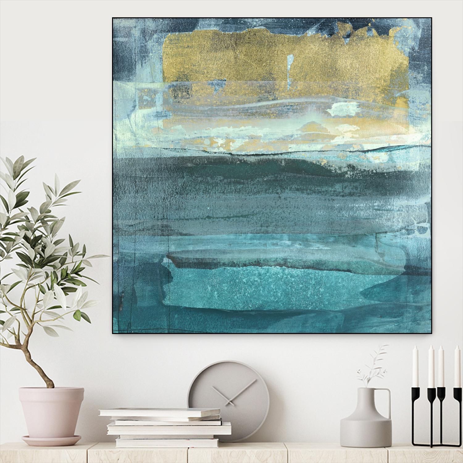 Indigo Evening 1 by Maeve Harris on GIANT ART - green abstract