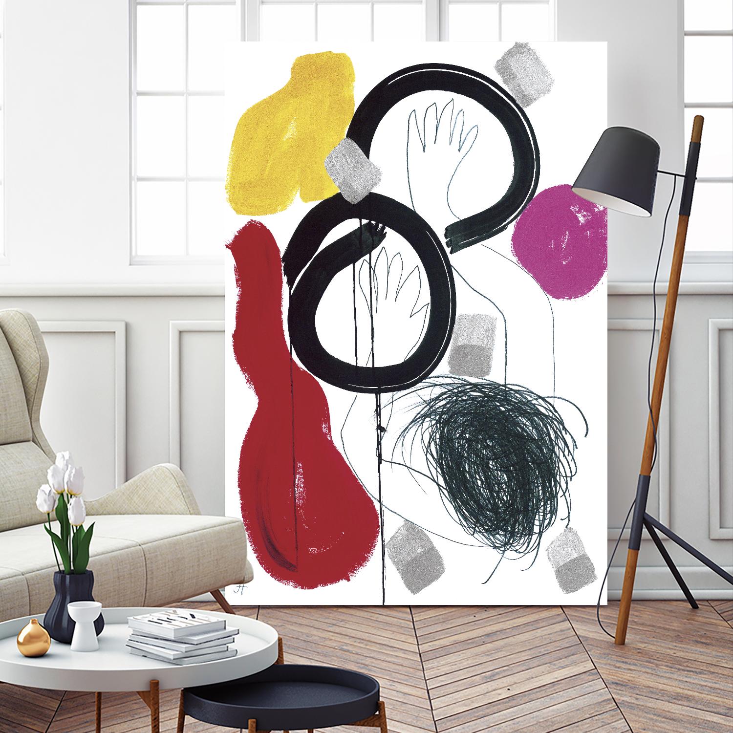 Jeux de Corps V by Helene Crecent on GIANT ART - red abstract