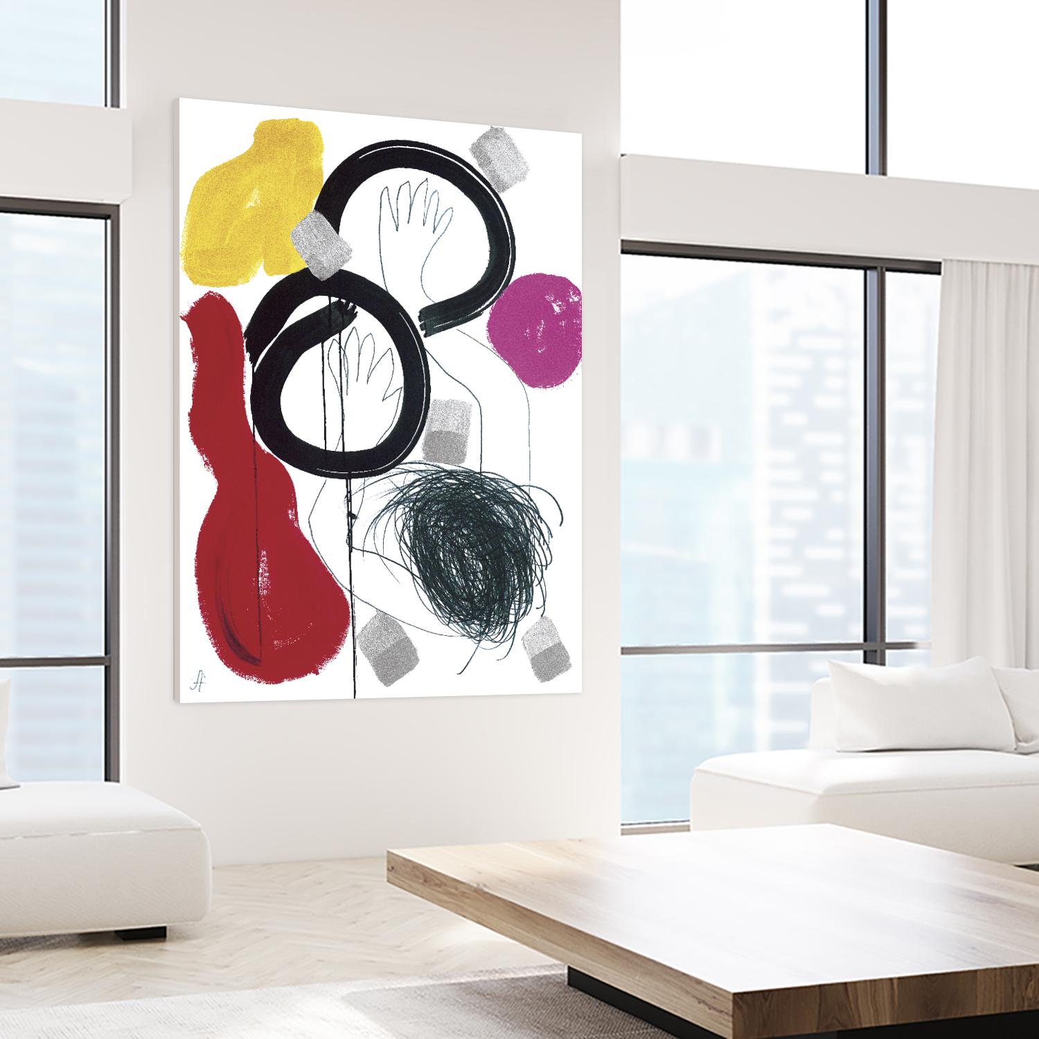 Jeux de Corps V by Helene Crecent on GIANT ART - red abstract