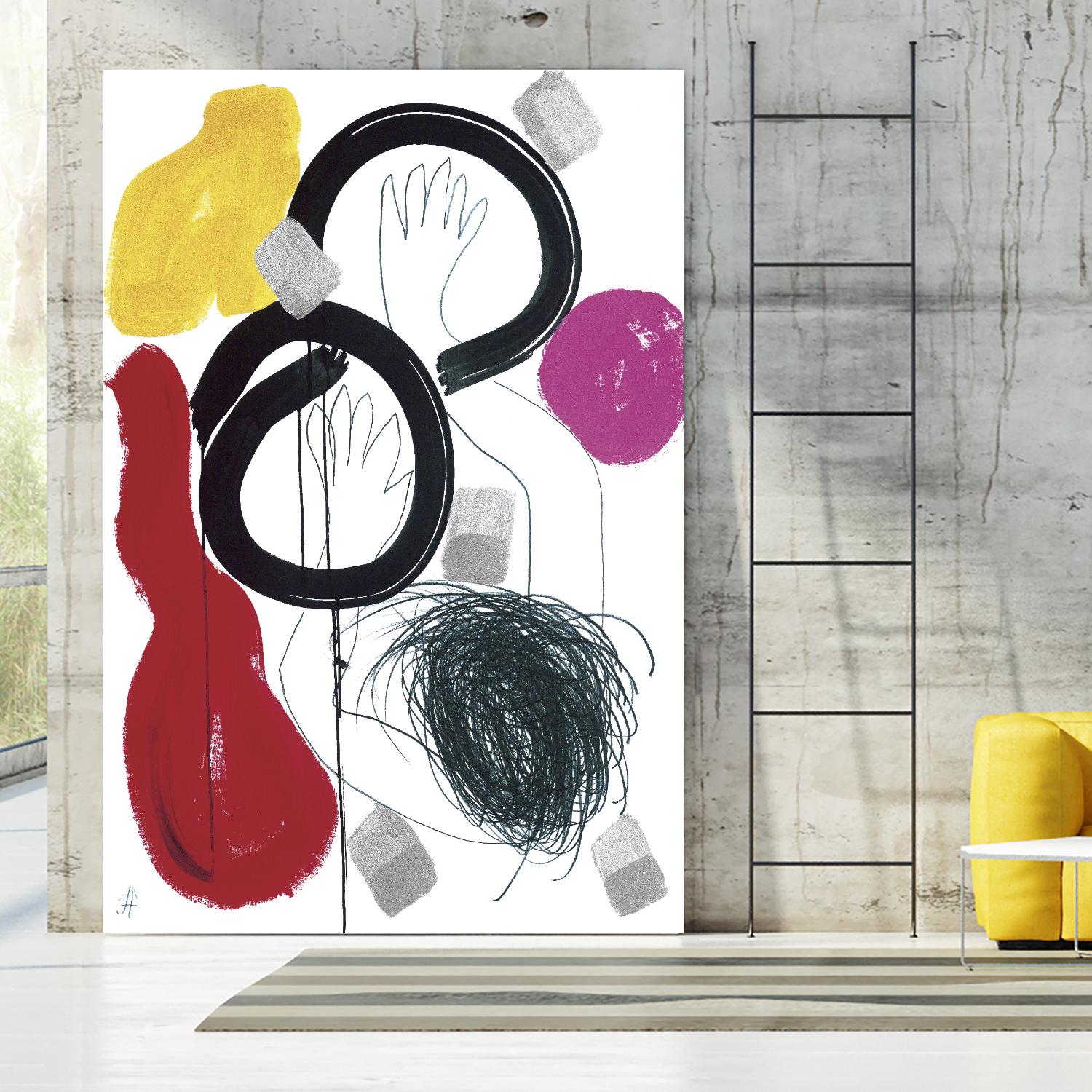 Jeux de Corps V by Helene Crecent on GIANT ART - red abstract