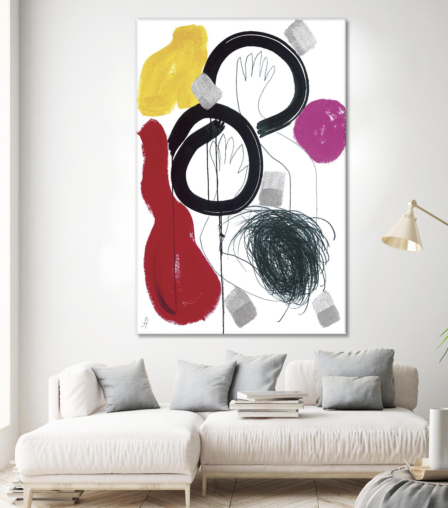 Jeux de Corps V by Helene Crecent on GIANT ART - red abstract