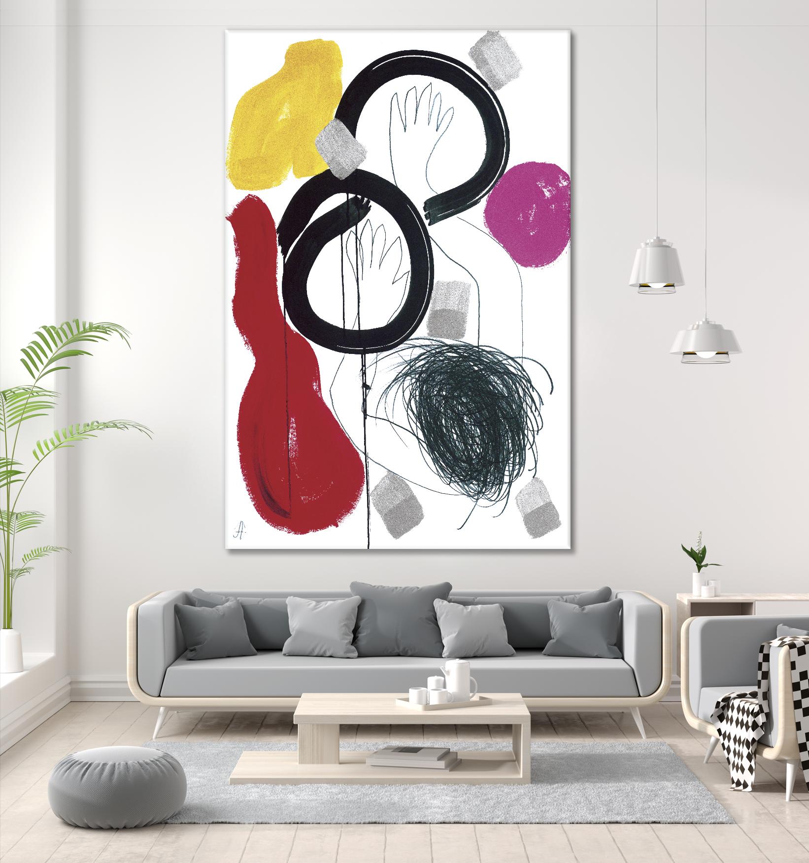 Jeux de Corps V by Helene Crecent on GIANT ART - red abstract