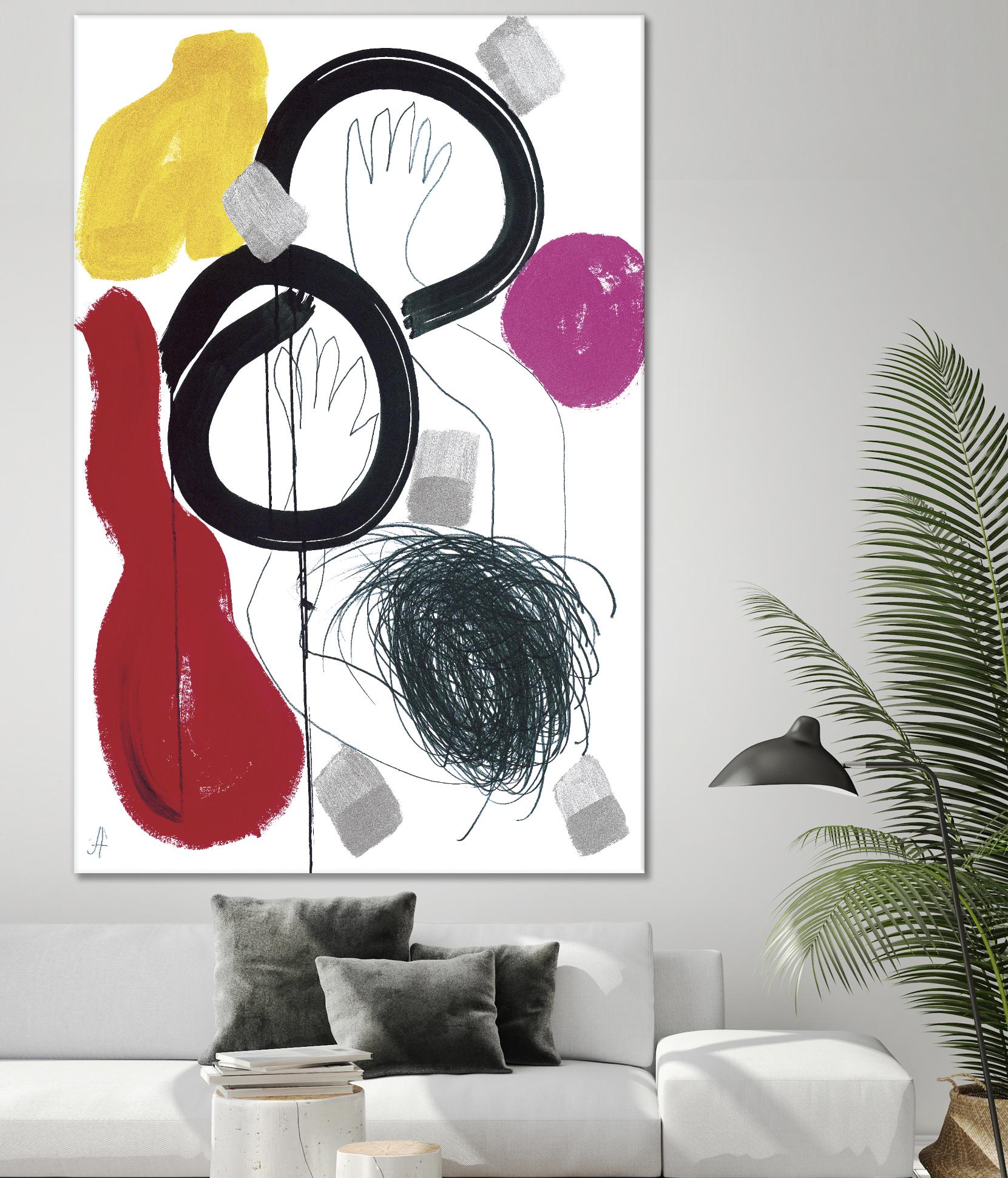 Jeux de Corps V by Helene Crecent on GIANT ART - red abstract