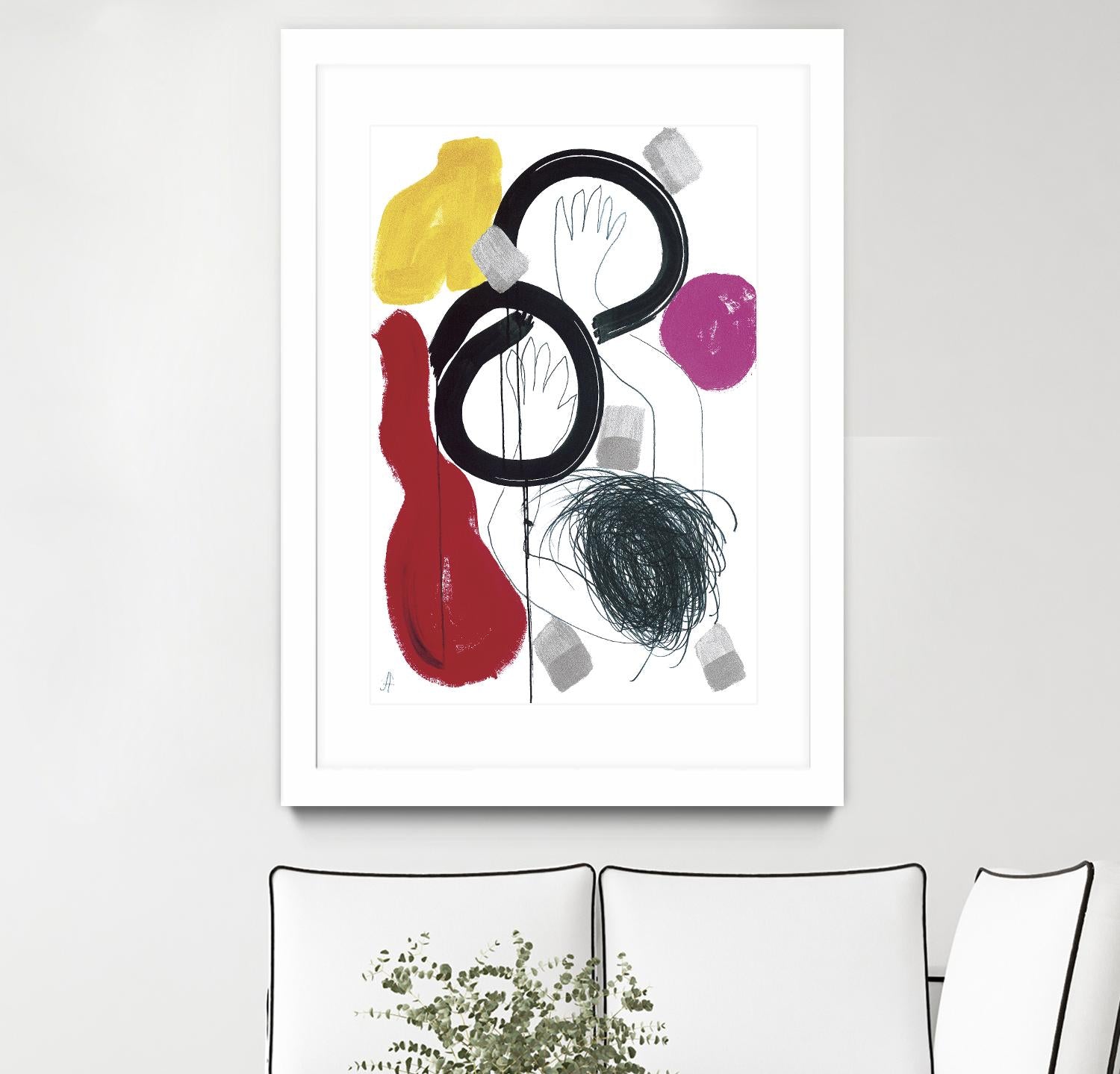 Jeux de Corps V by Helene Crecent on GIANT ART - red abstract