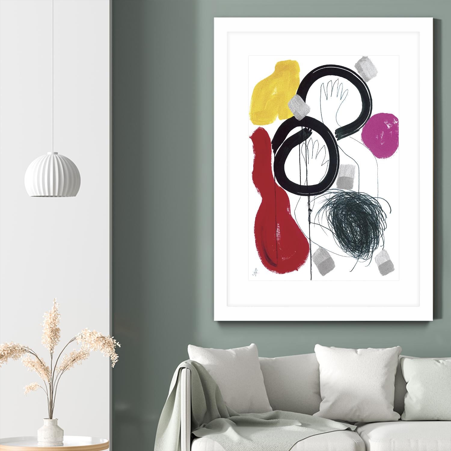 Jeux de Corps V by Helene Crecent on GIANT ART - red abstract