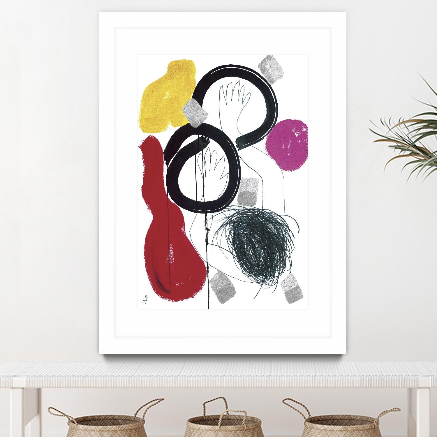 Jeux de Corps V by Helene Crecent on GIANT ART - red abstract