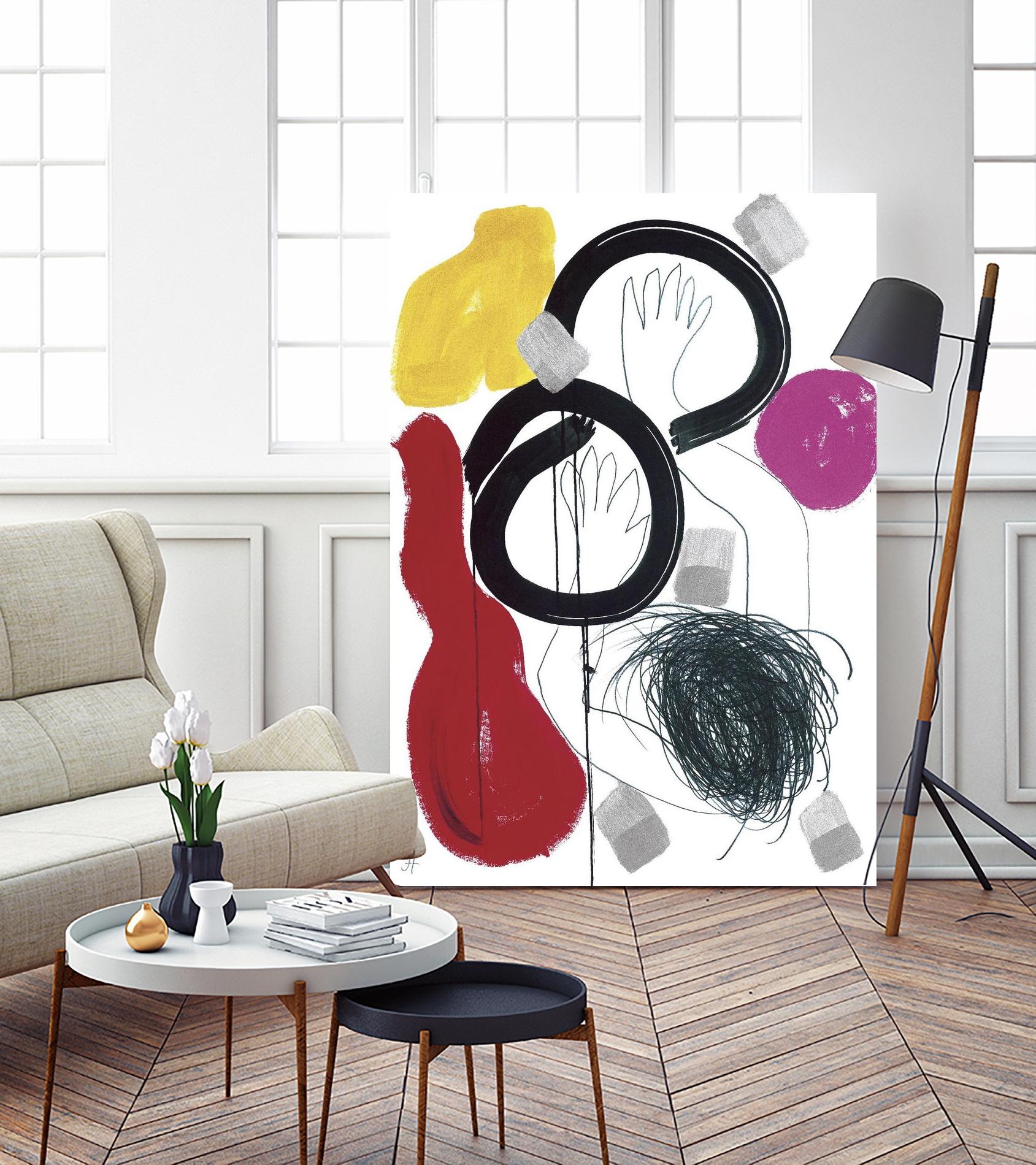 Jeux de Corps V by Helene Crecent on GIANT ART - red abstract