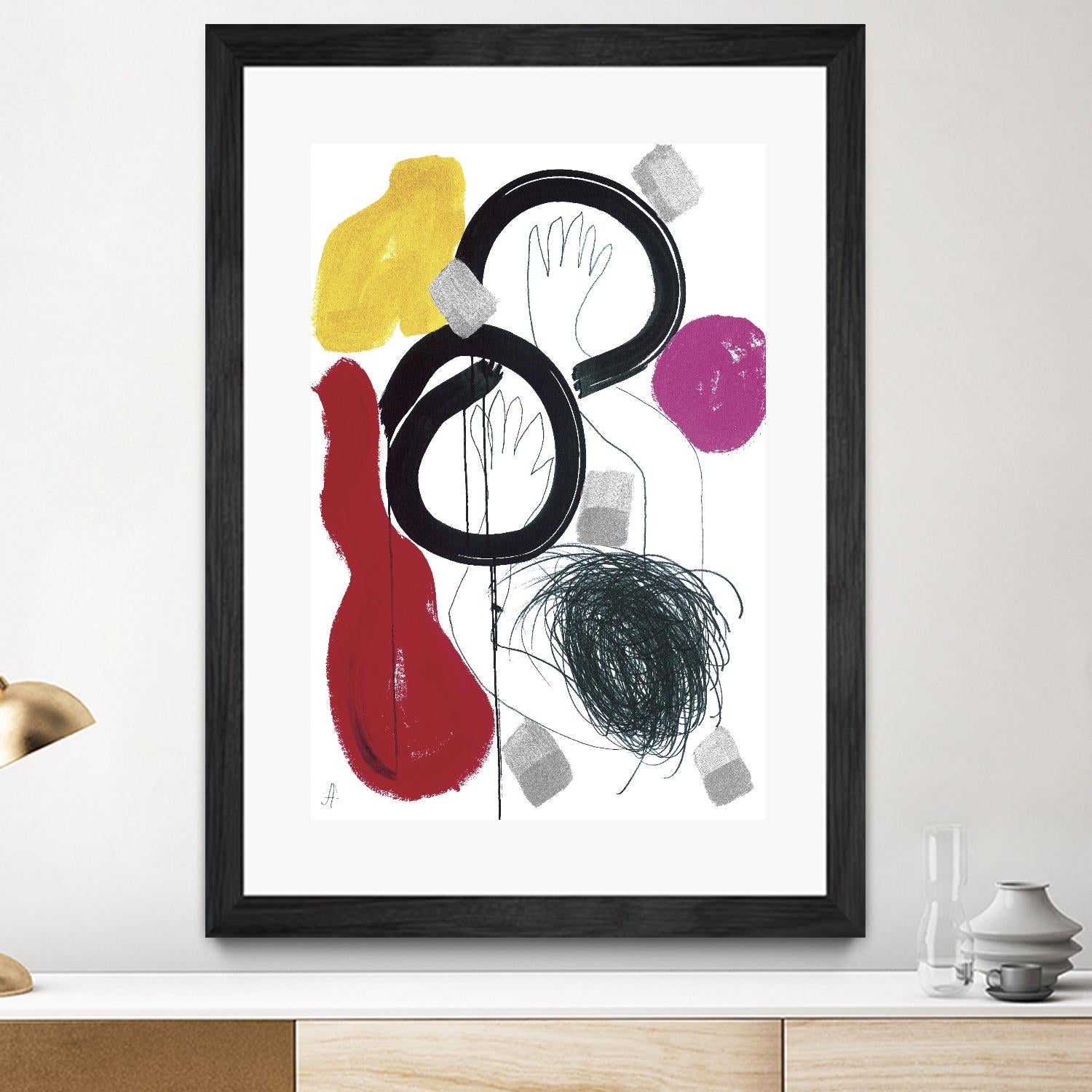 Jeux de Corps V by Helene Crecent on GIANT ART - red abstract