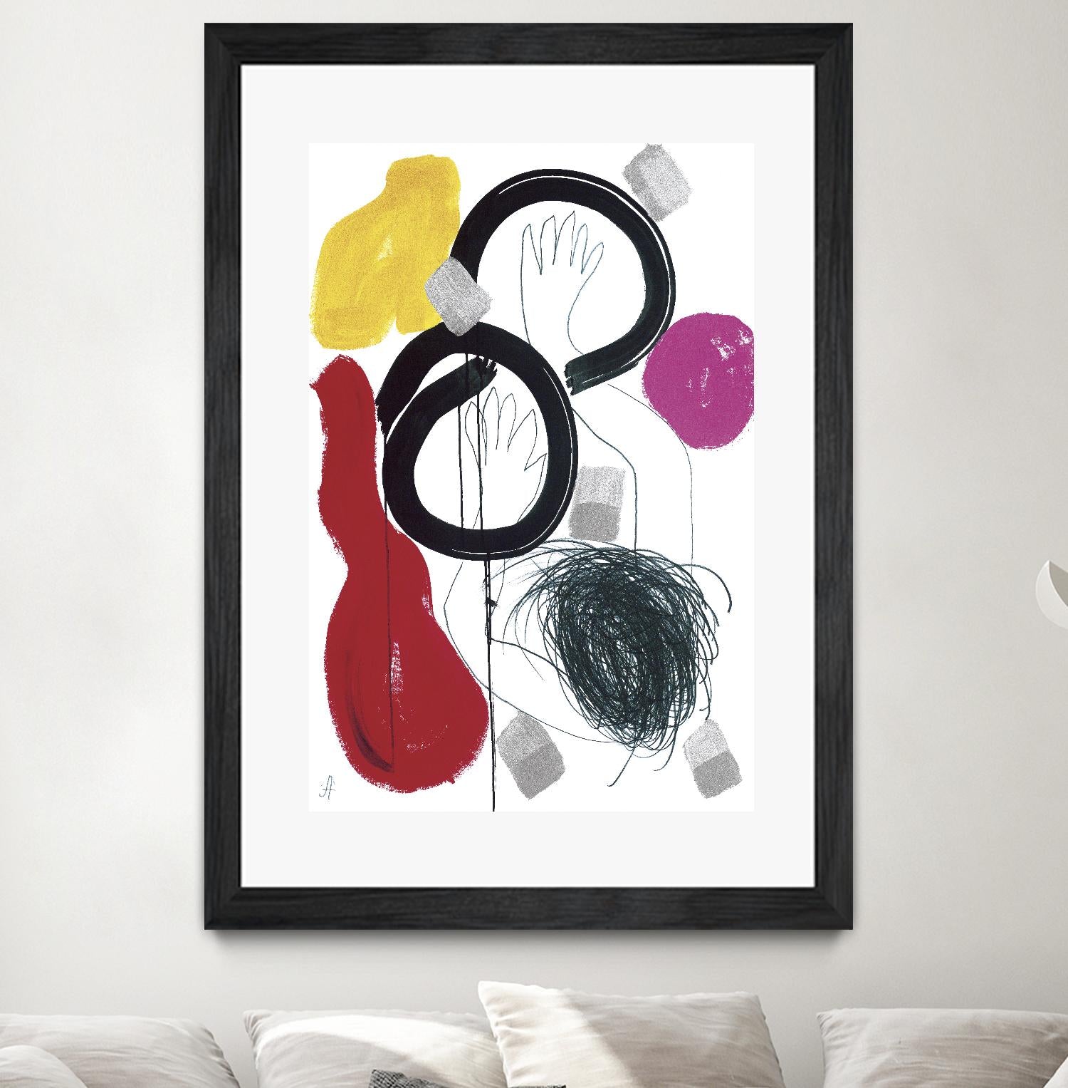 Jeux de Corps V by Helene Crecent on GIANT ART - red abstract