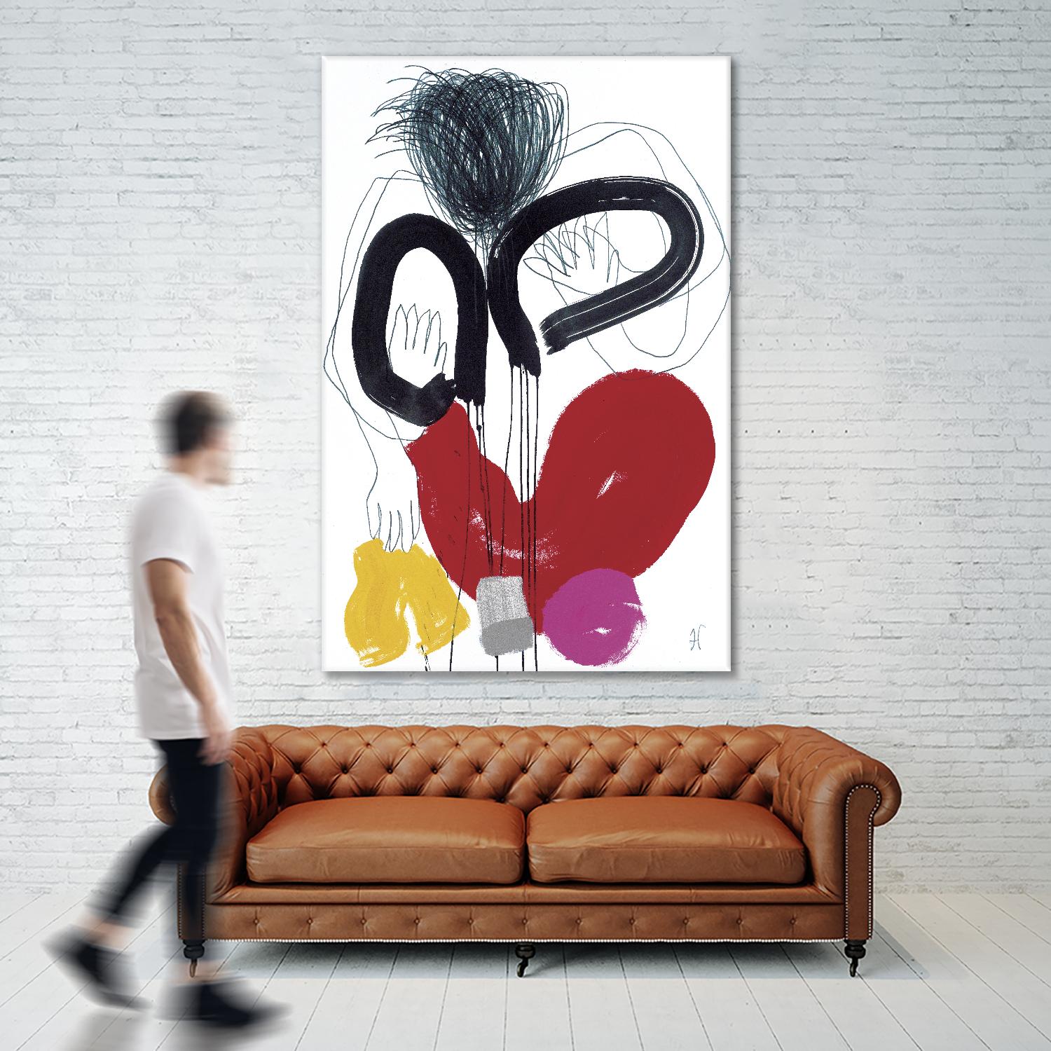 Jeux de Corps VI by Helene Crecent on GIANT ART - red abstract