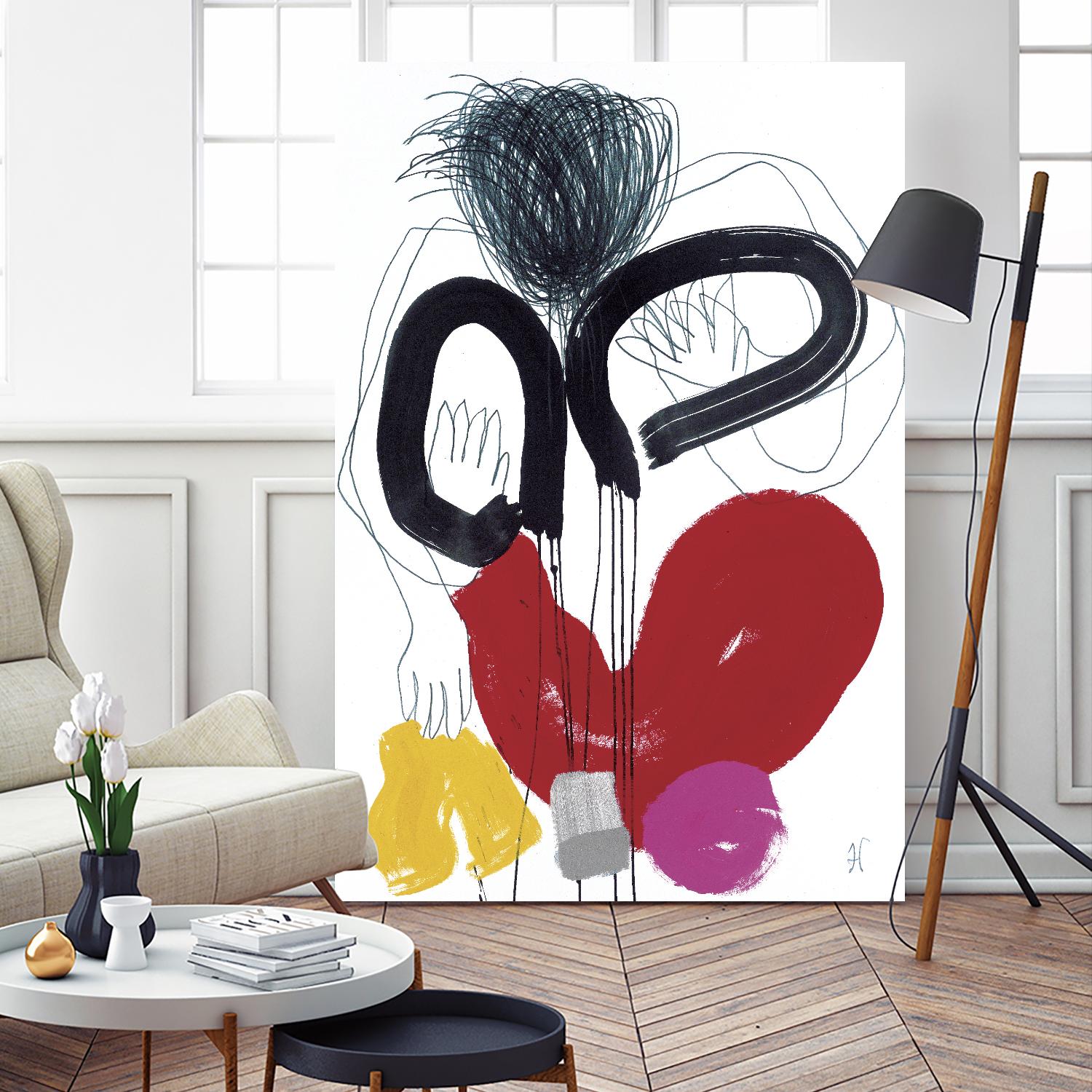 Jeux de Corps VI by Helene Crecent on GIANT ART - red abstract