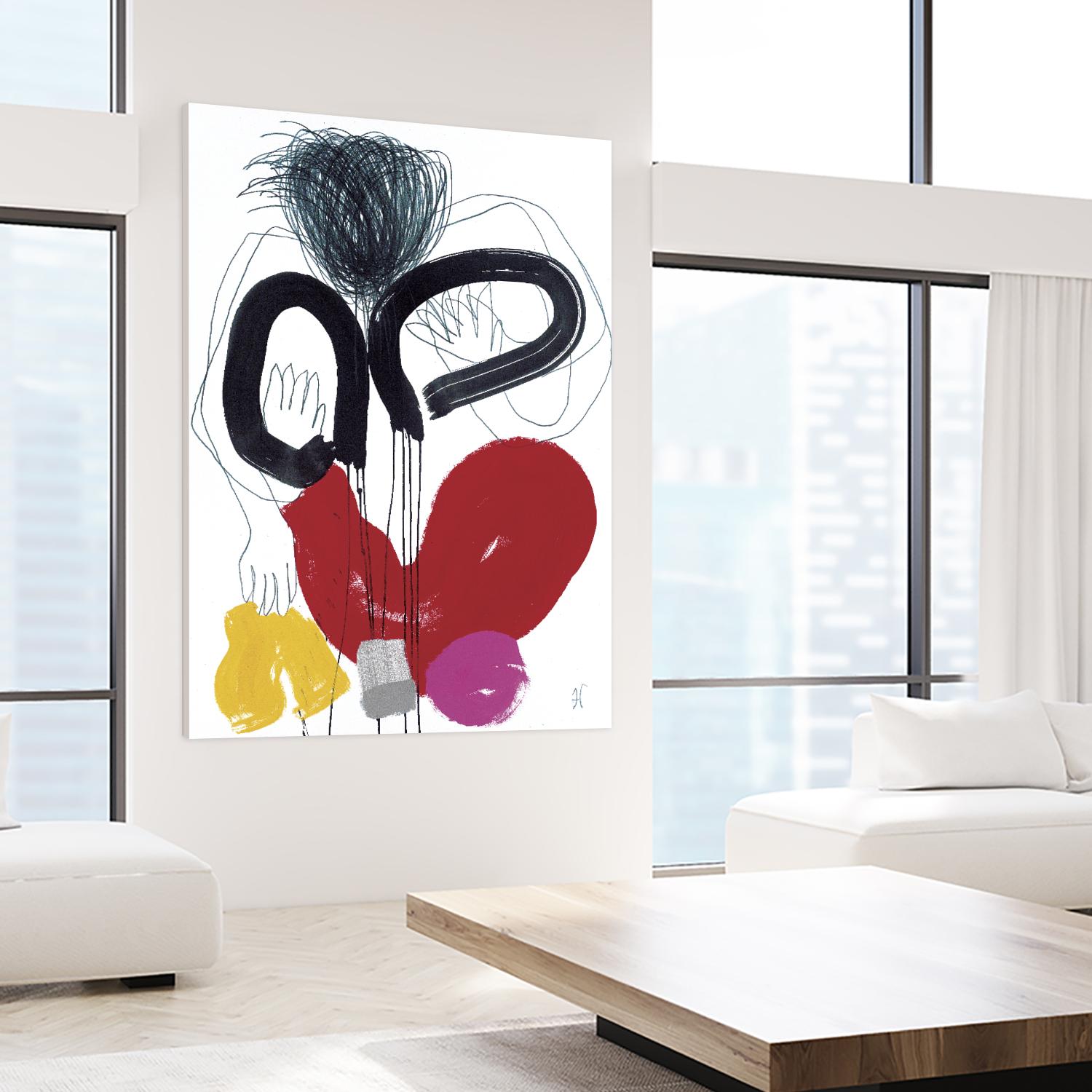 Jeux de Corps VI by Helene Crecent on GIANT ART - red abstract