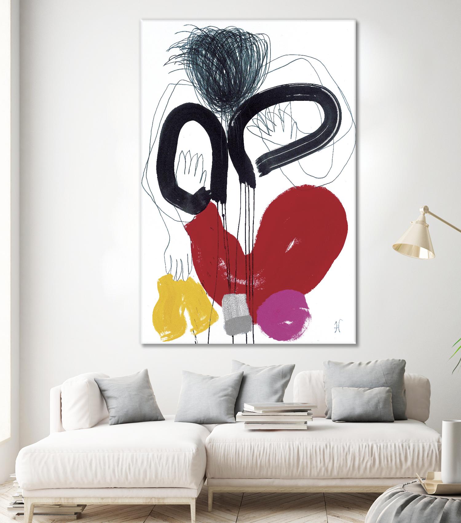 Jeux de Corps VI by Helene Crecent on GIANT ART - red abstract