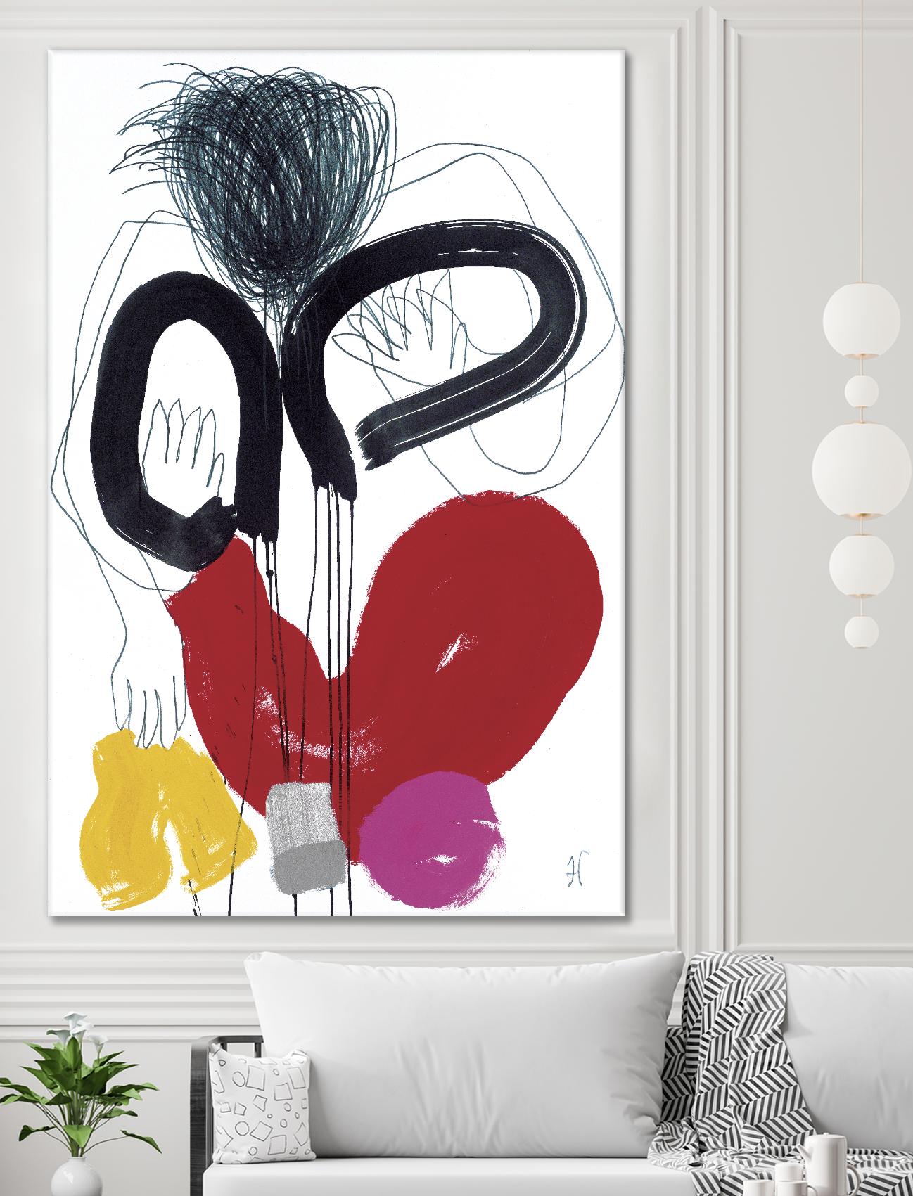 Jeux de Corps VI by Helene Crecent on GIANT ART - red abstract