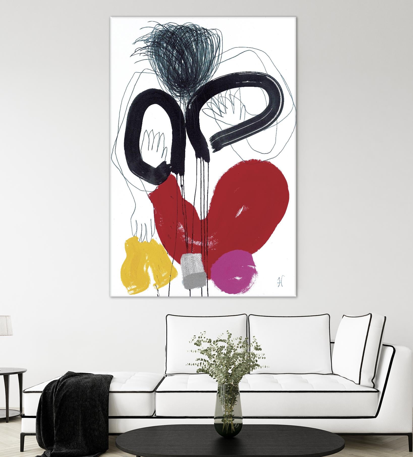 Jeux de Corps VI by Helene Crecent on GIANT ART - red abstract