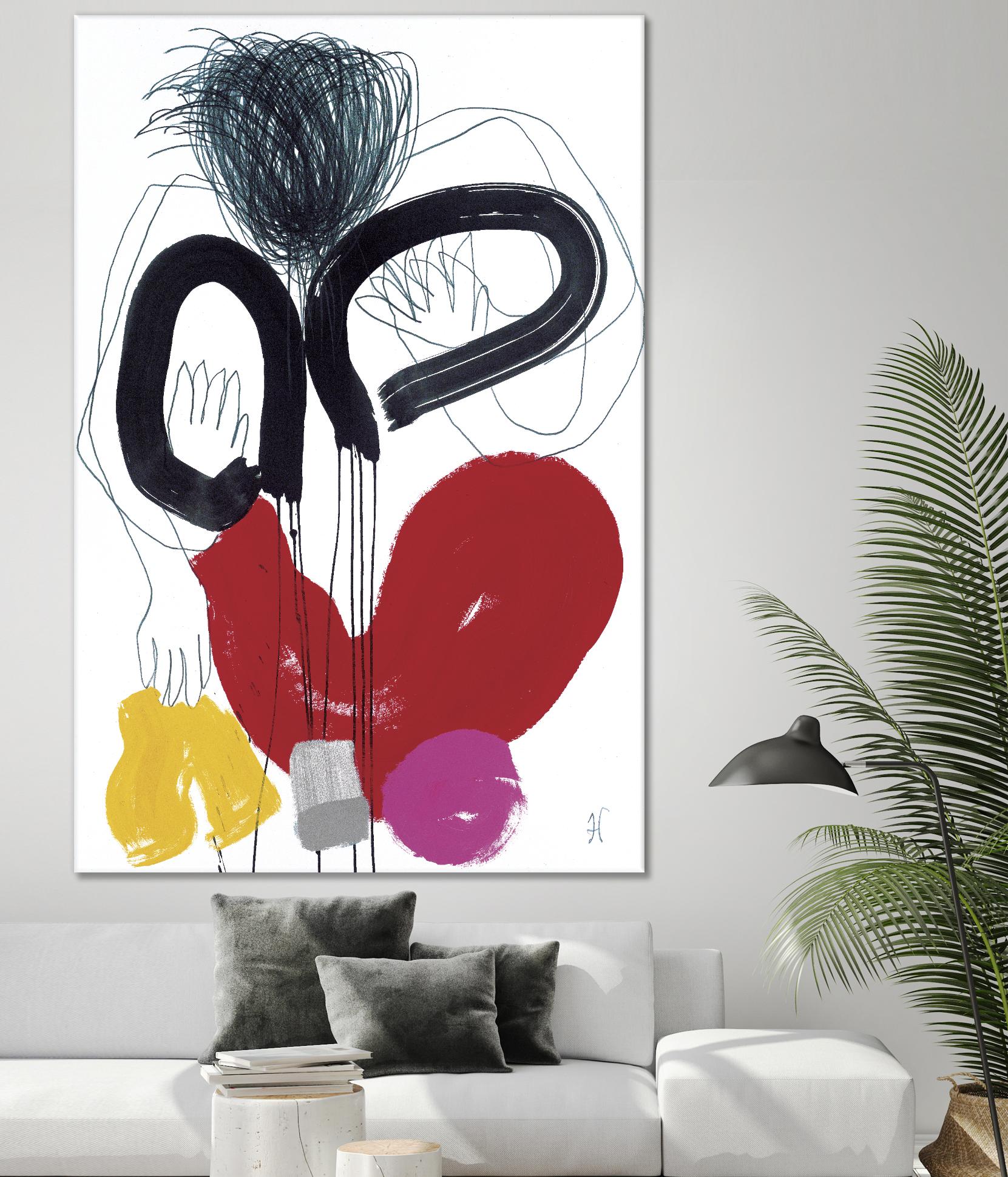 Jeux de Corps VI by Helene Crecent on GIANT ART - red abstract