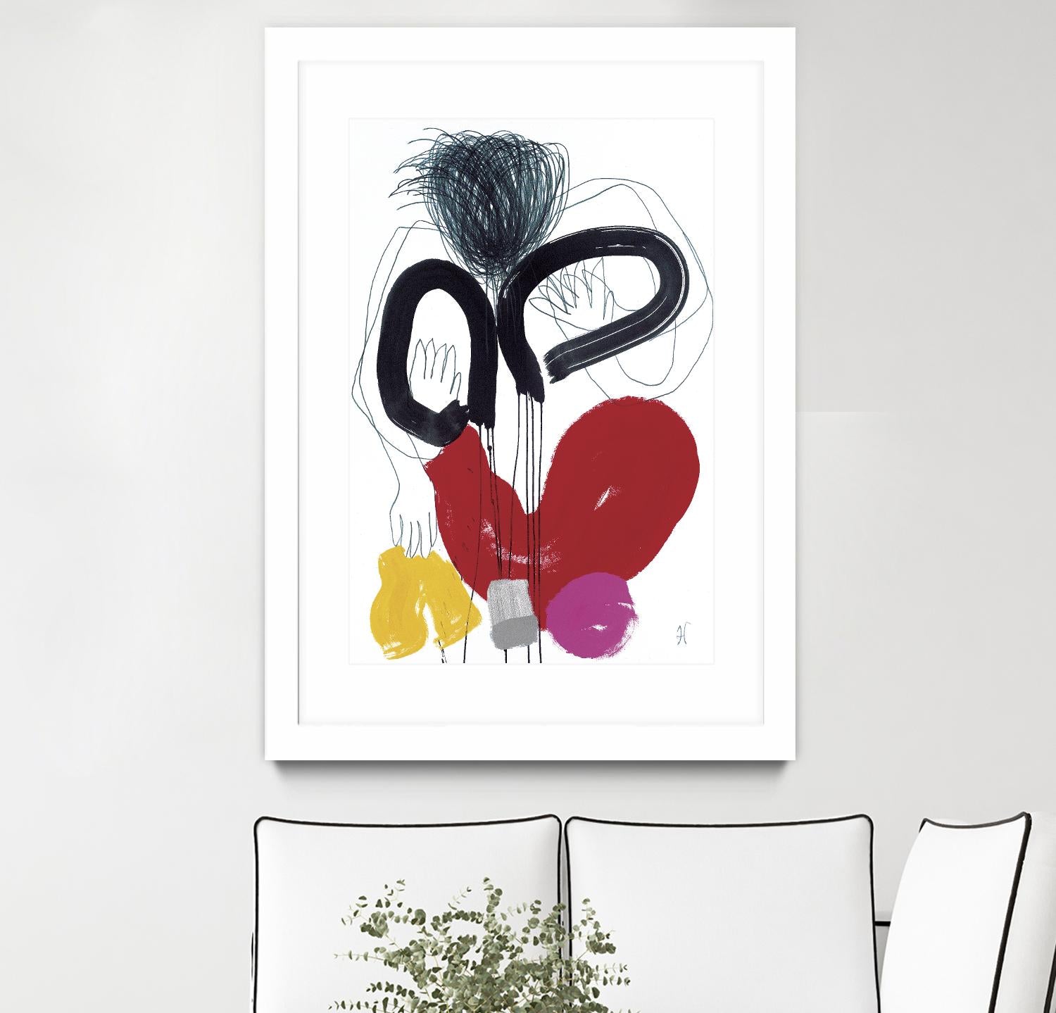 Jeux de Corps VI by Helene Crecent on GIANT ART - red abstract