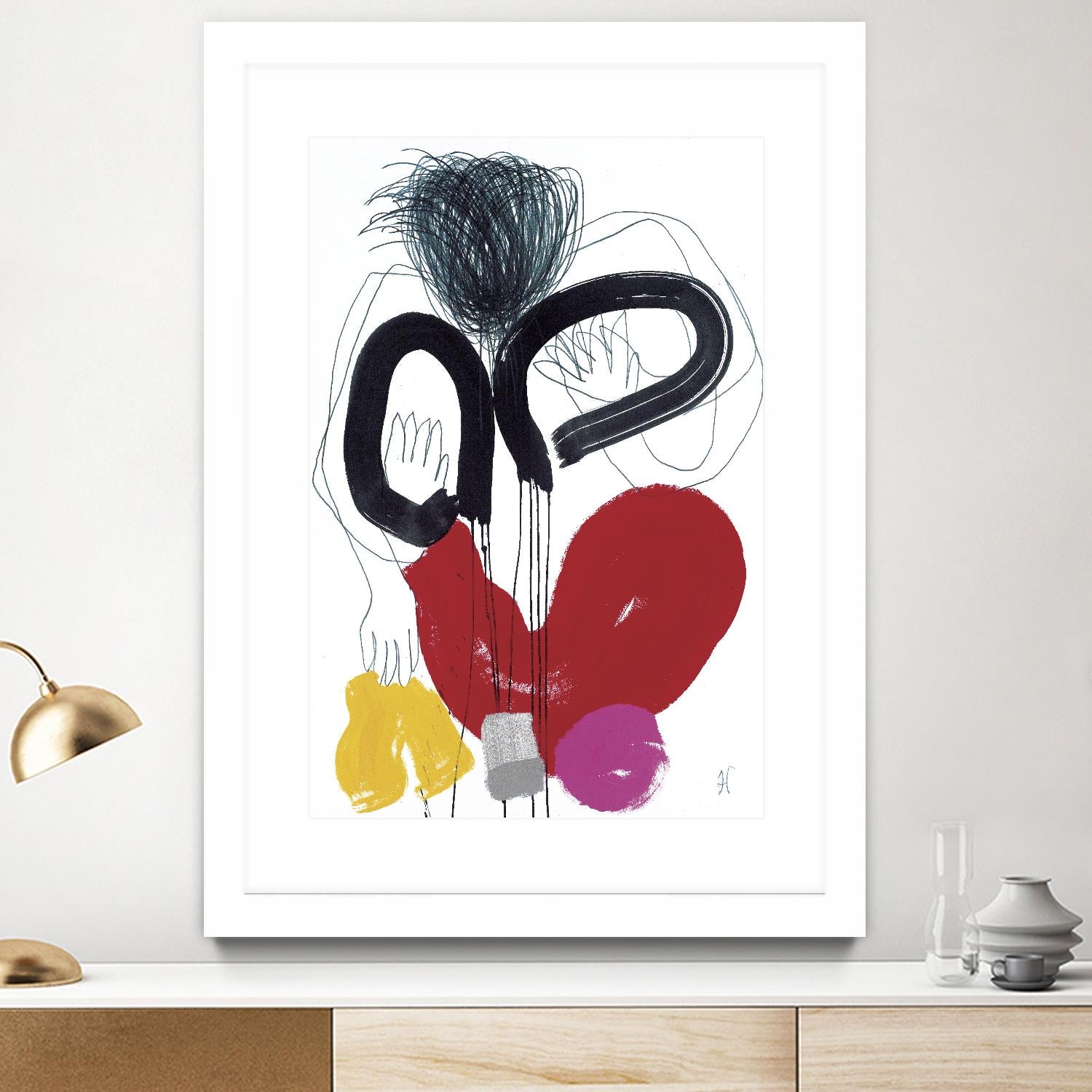 Jeux de Corps VI by Helene Crecent on GIANT ART - red abstract