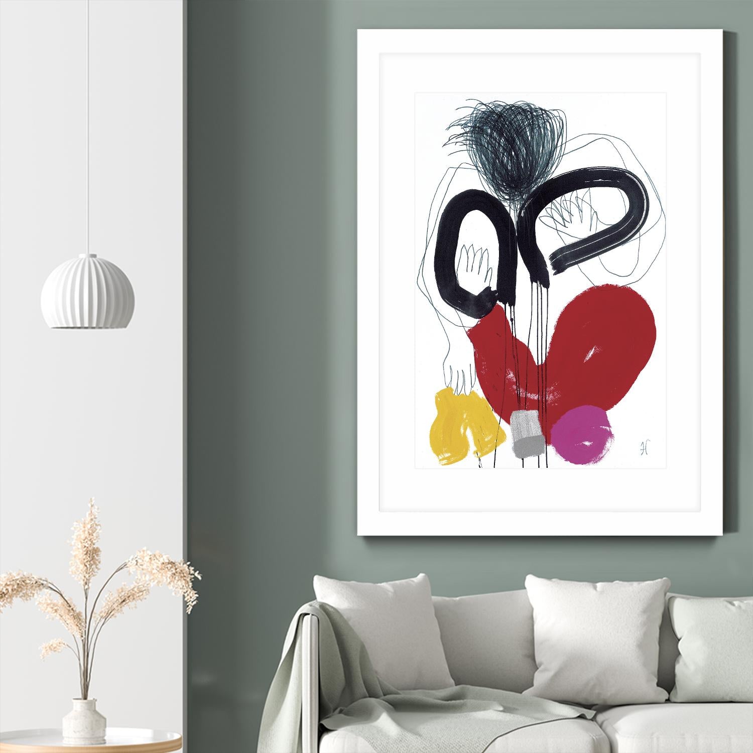 Jeux de Corps VI by Helene Crecent on GIANT ART - red abstract