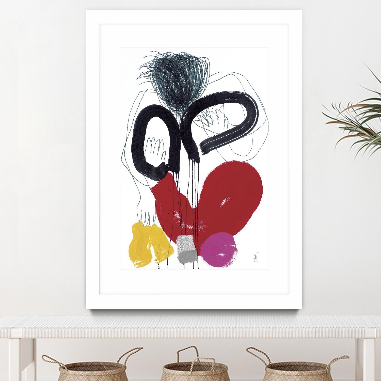 Jeux de Corps VI by Helene Crecent on GIANT ART - red abstract