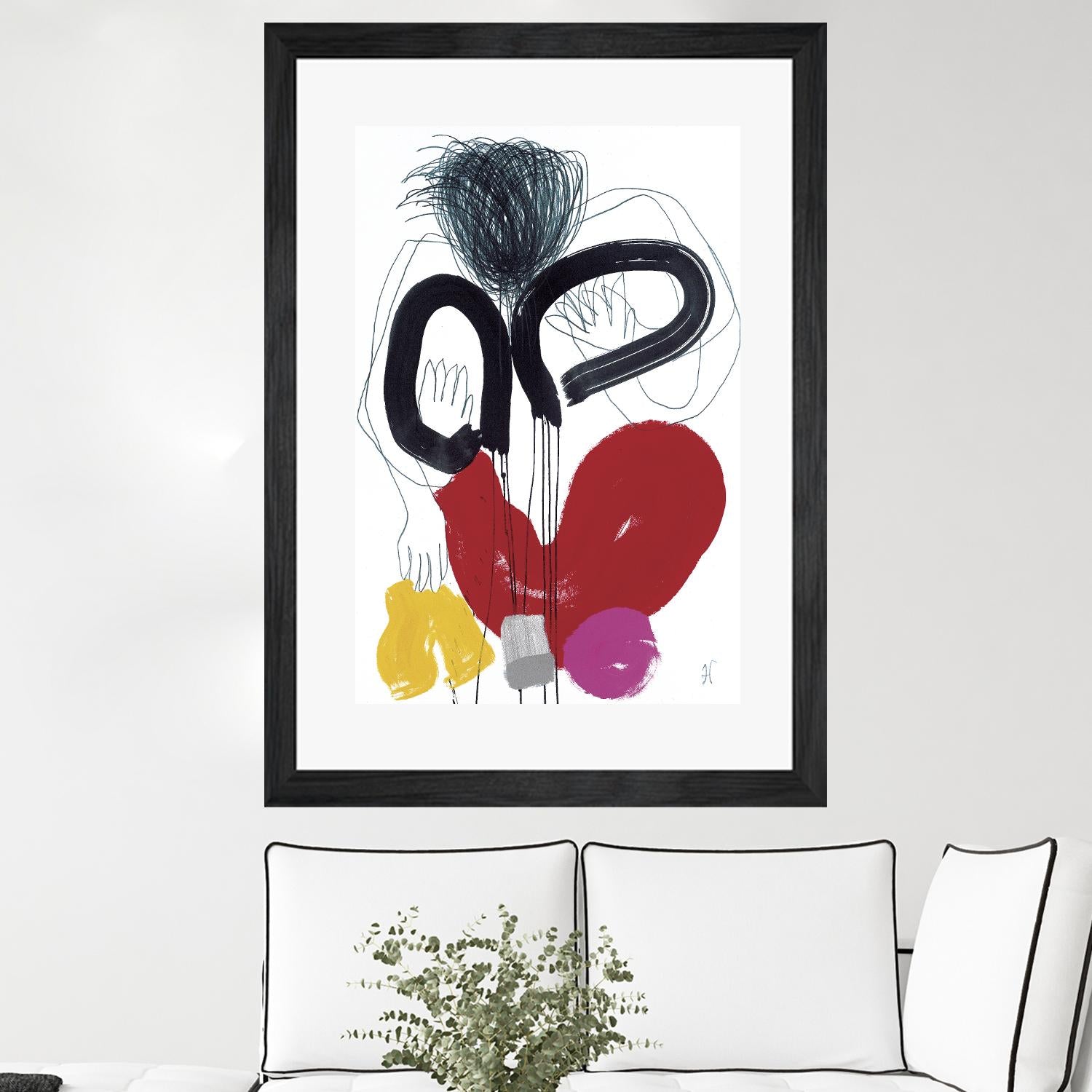 Jeux de Corps VI by Helene Crecent on GIANT ART - red abstract