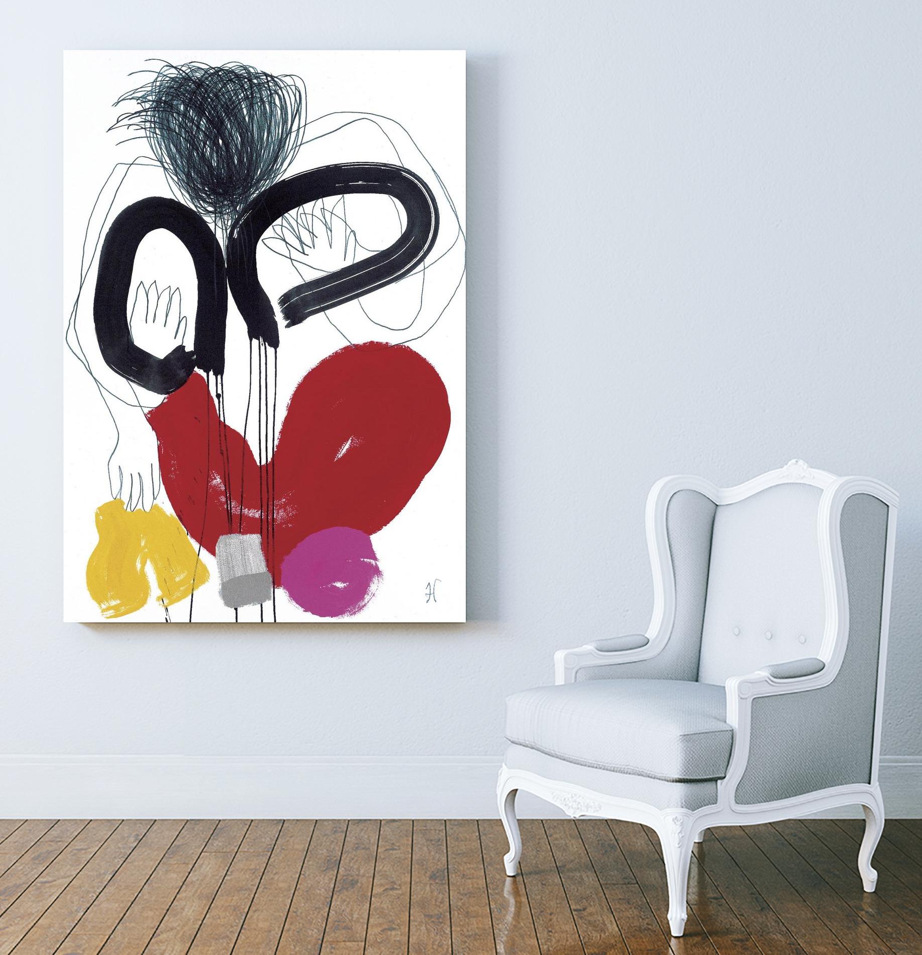 Jeux de Corps VI by Helene Crecent on GIANT ART - red abstract