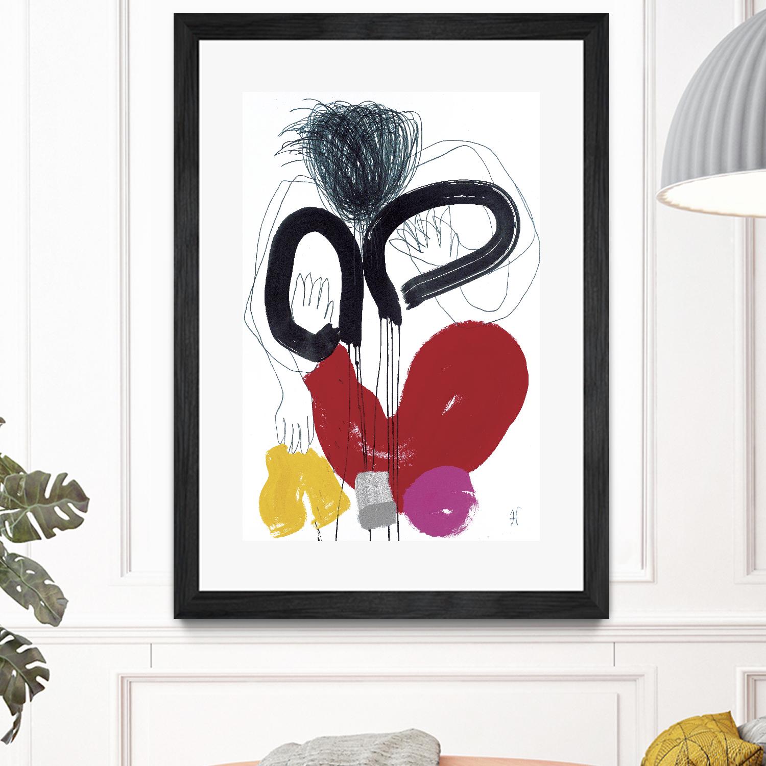 Jeux de Corps VI by Helene Crecent on GIANT ART - red abstract