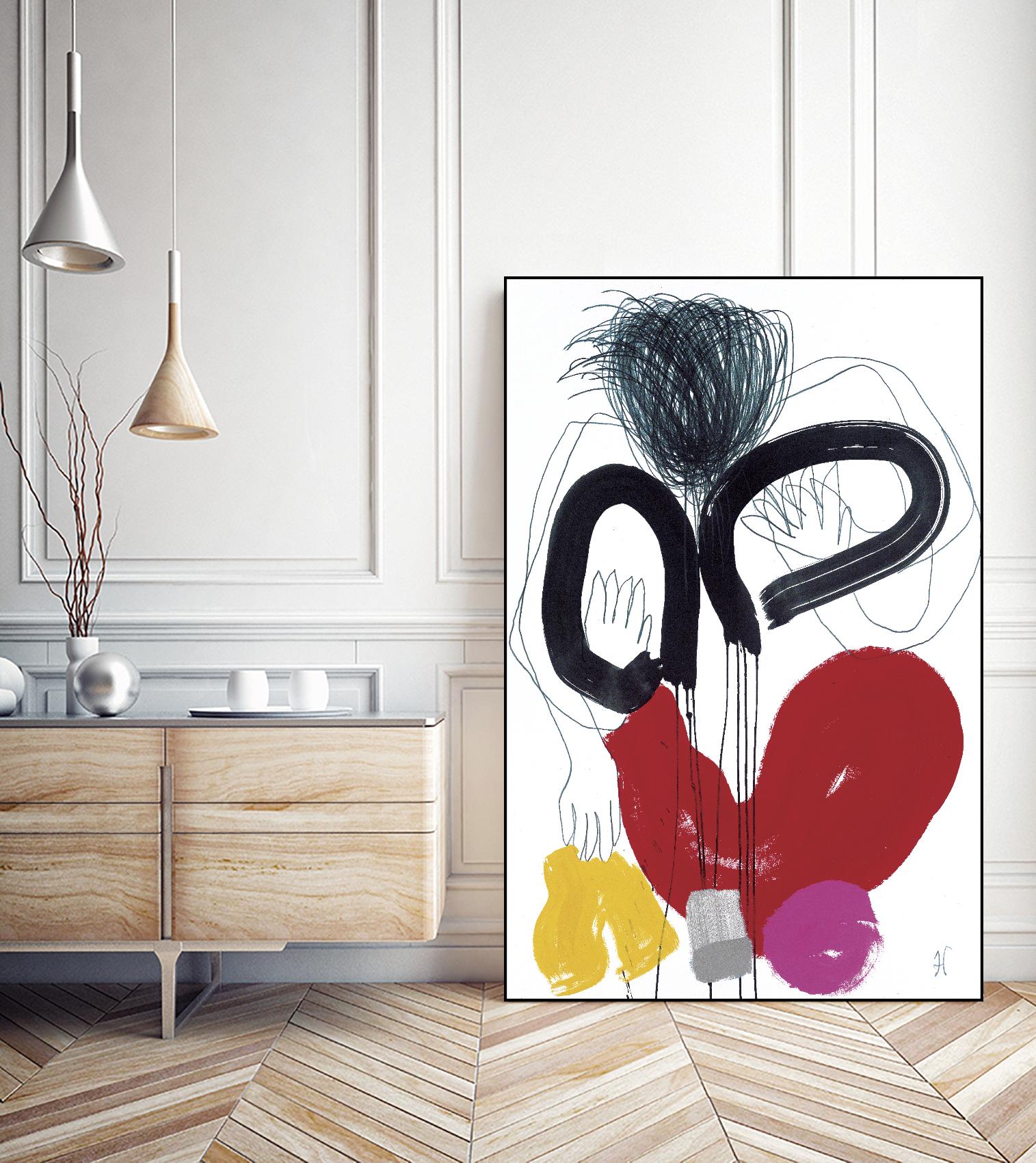 Jeux de Corps VI by Helene Crecent on GIANT ART - red abstract