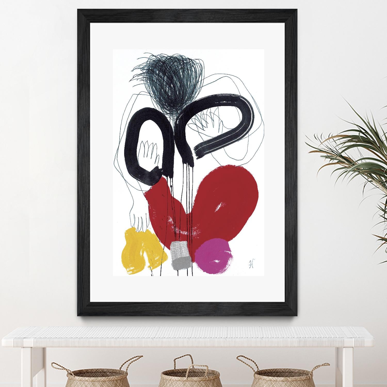 Jeux de Corps VI by Helene Crecent on GIANT ART - red abstract