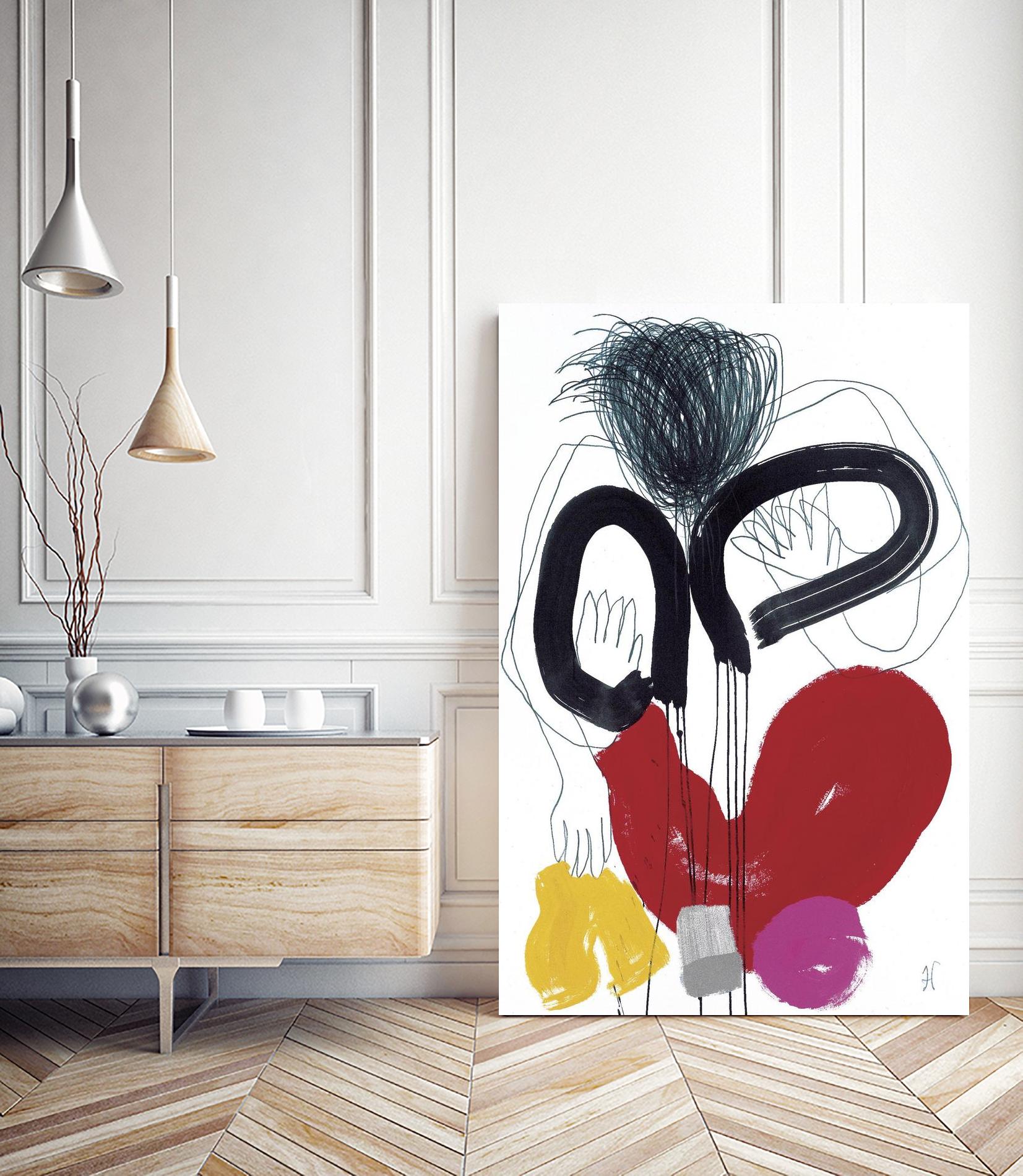 Jeux de Corps VI by Helene Crecent on GIANT ART - red abstract