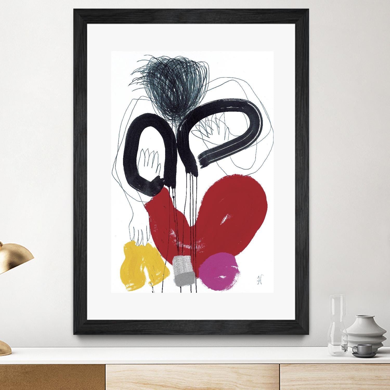 Jeux de Corps VI by Helene Crecent on GIANT ART - red abstract