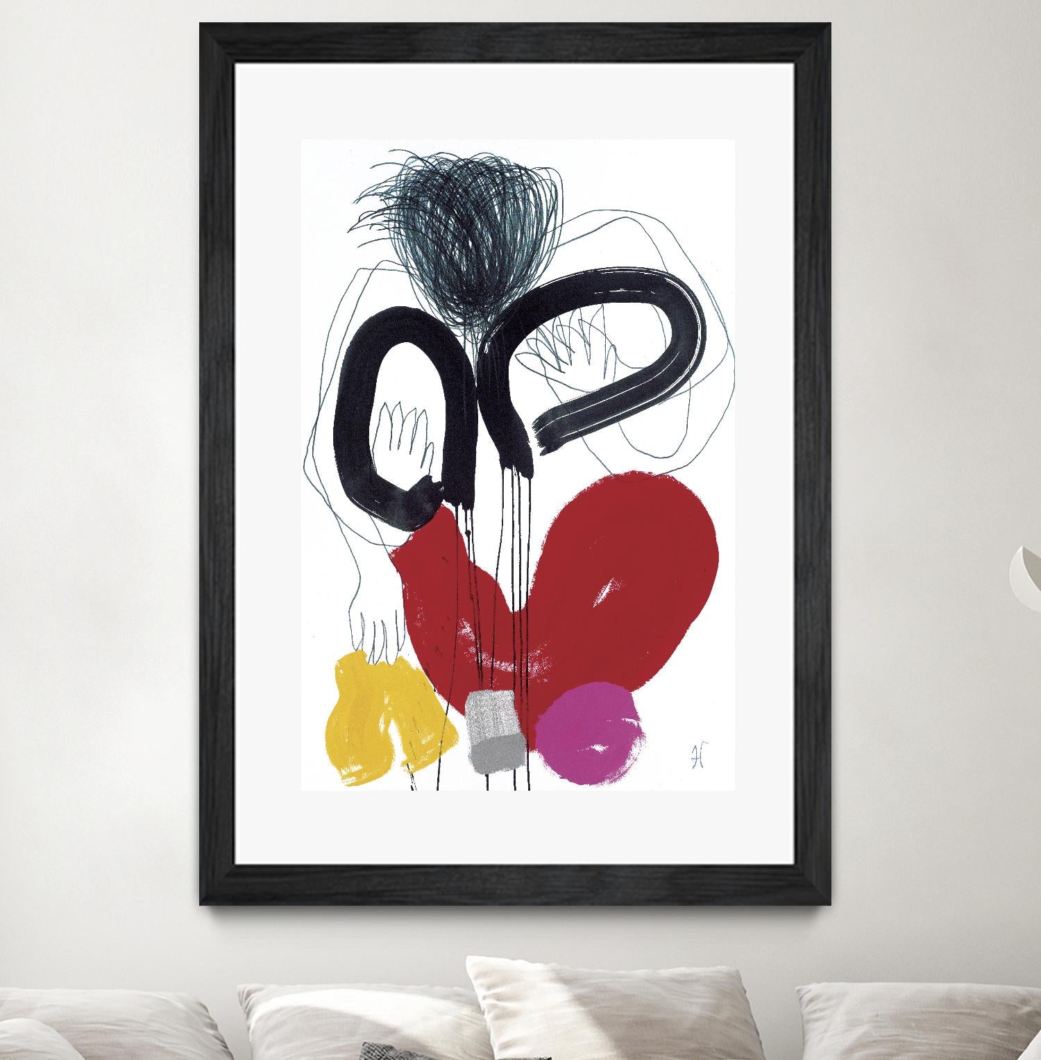 Jeux de Corps VI by Helene Crecent on GIANT ART - red abstract