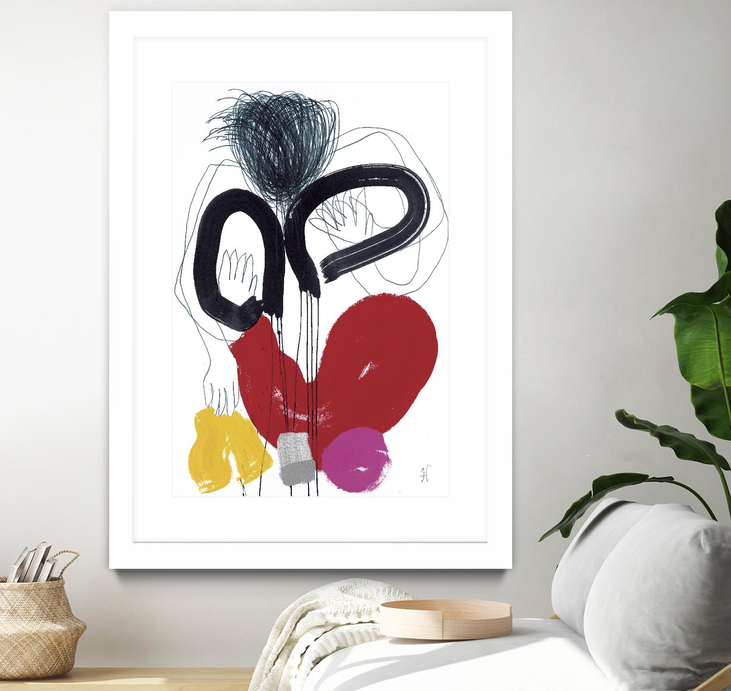 Jeux de Corps VI by Helene Crecent on GIANT ART - red abstract