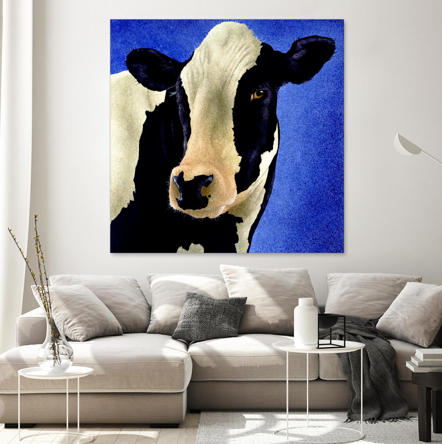 Blue Moo Moo by Will Bullas on GIANT ART - blue animals