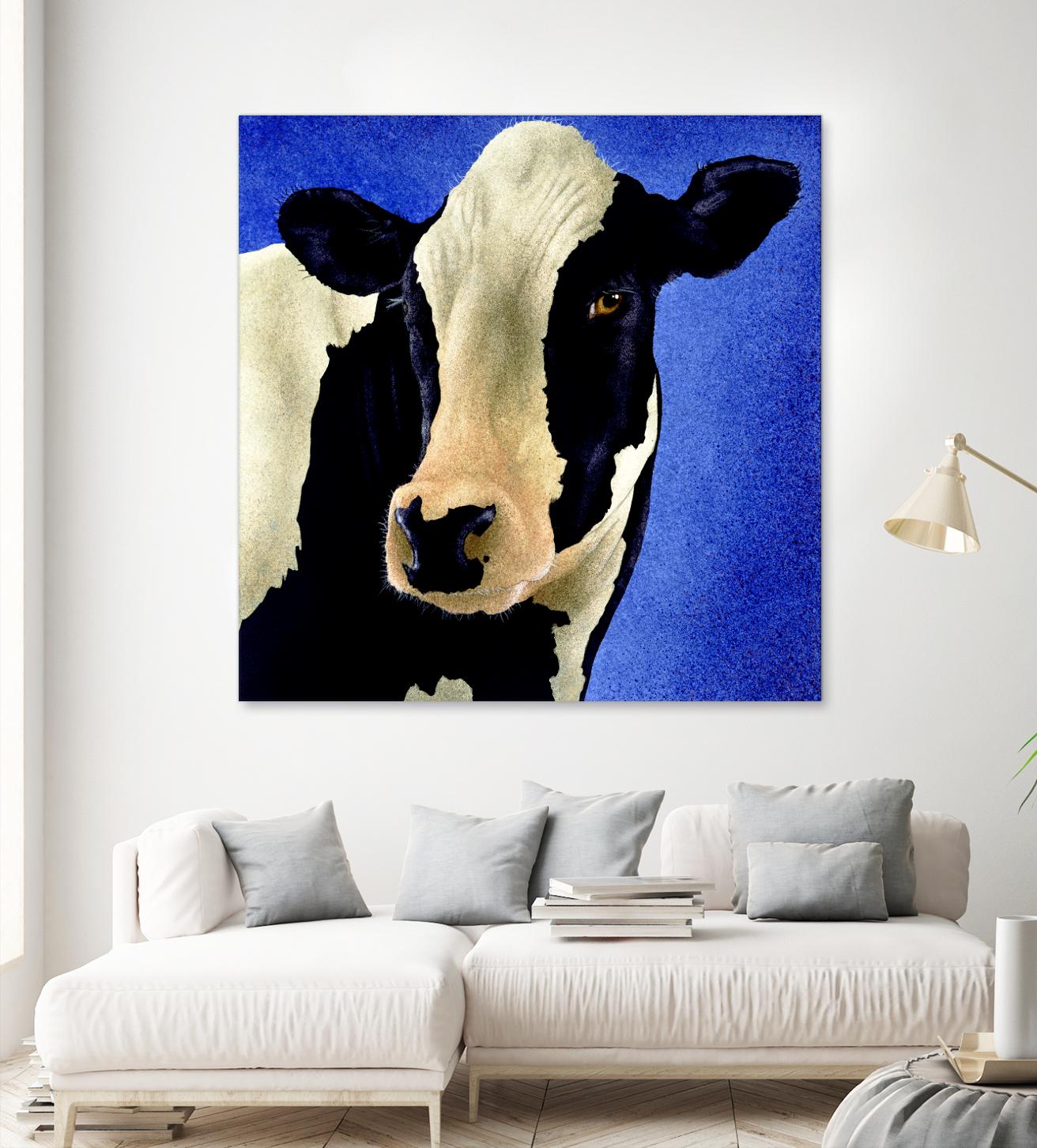Blue Moo Moo by Will Bullas on GIANT ART - blue animals
