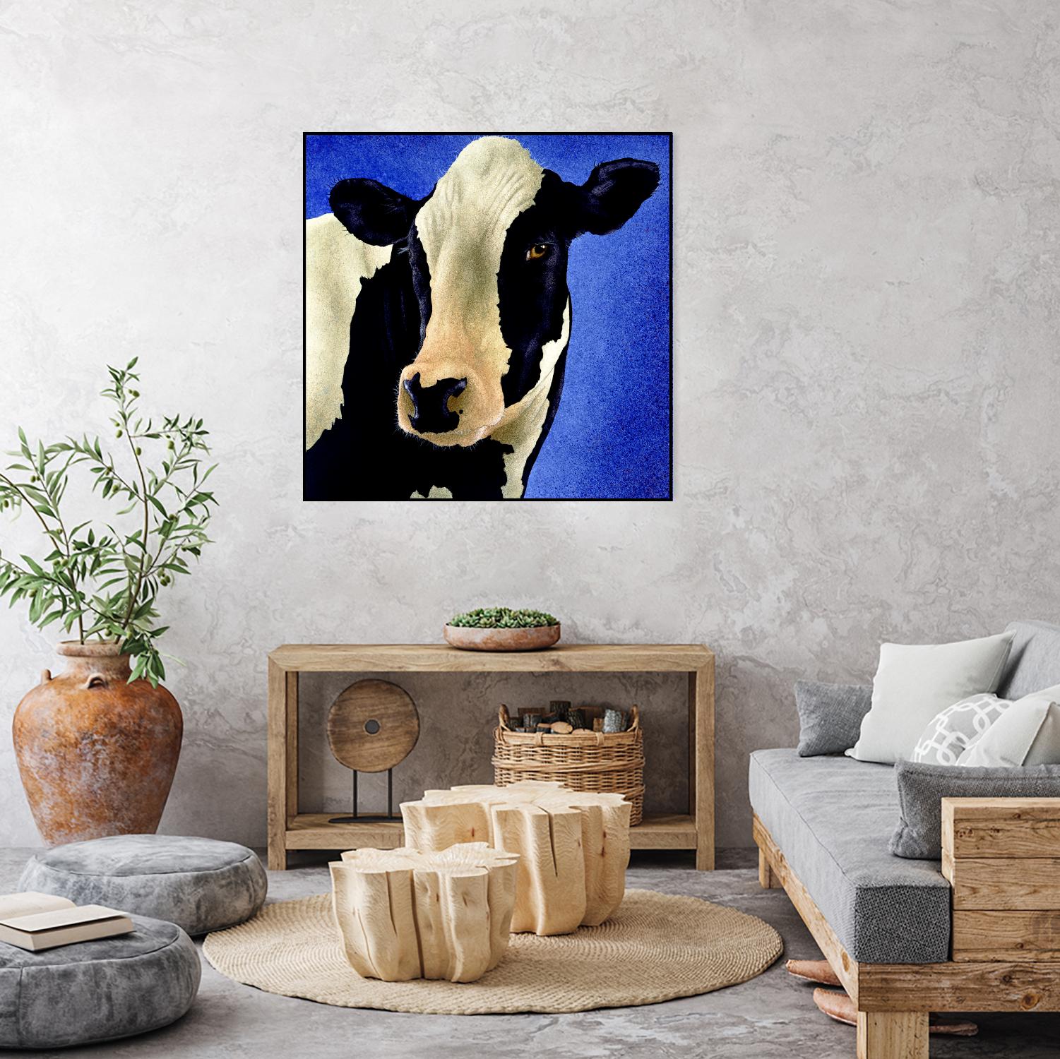 Blue Moo Moo by Will Bullas on GIANT ART - blue animals