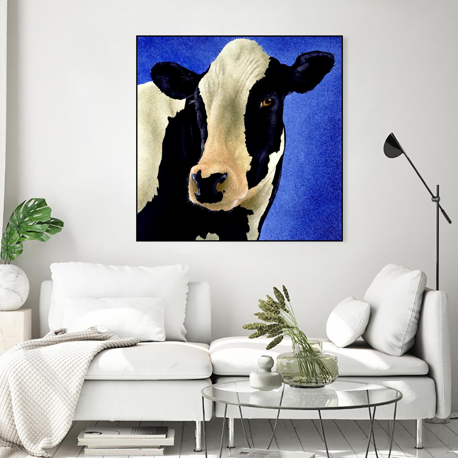Blue Moo Moo by Will Bullas on GIANT ART - blue animals