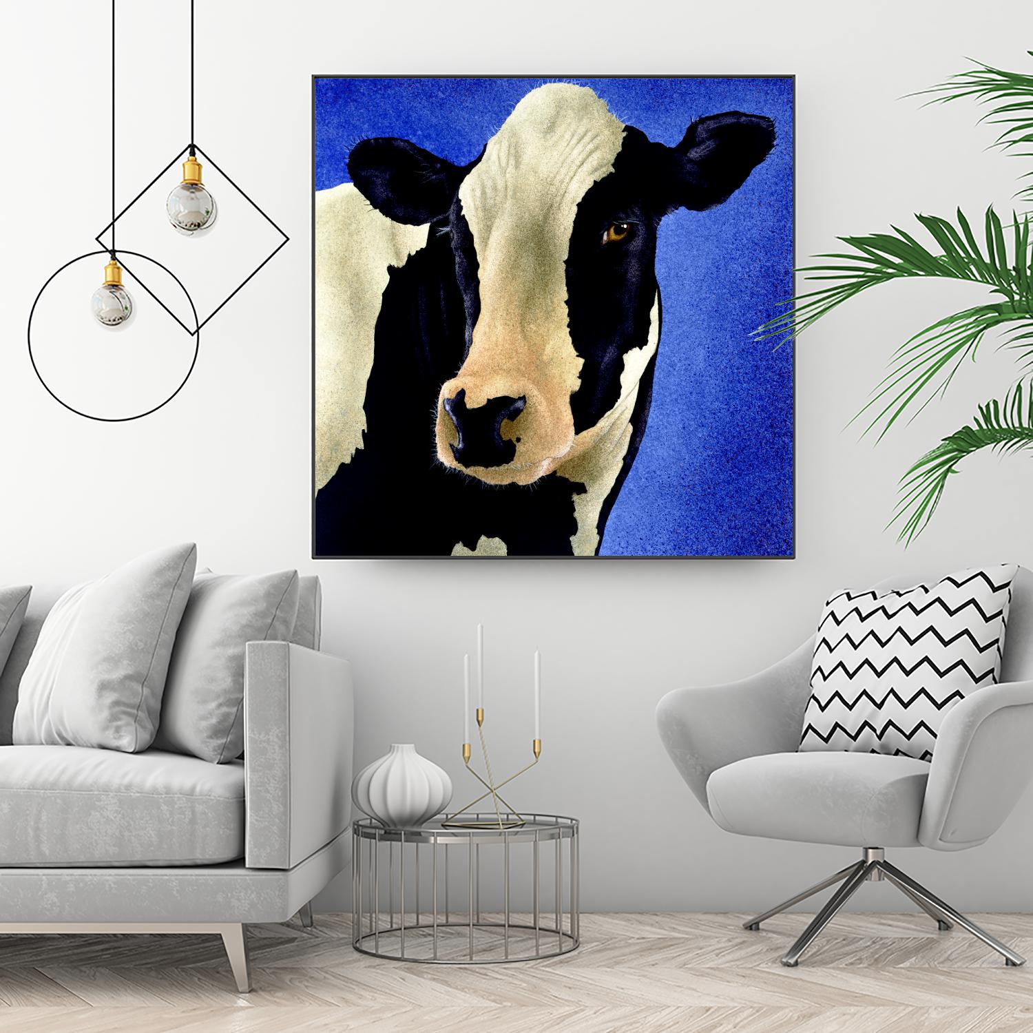 Blue Moo Moo by Will Bullas on GIANT ART - blue animals