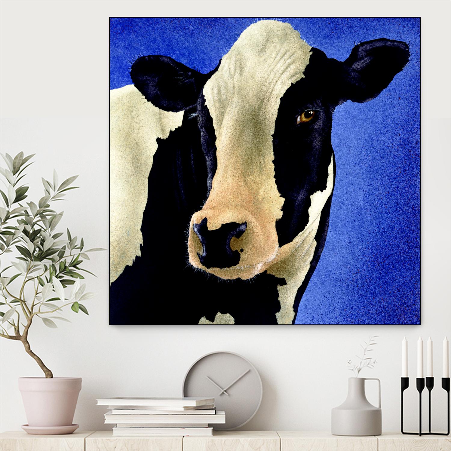 Blue Moo Moo by Will Bullas on GIANT ART - blue animals